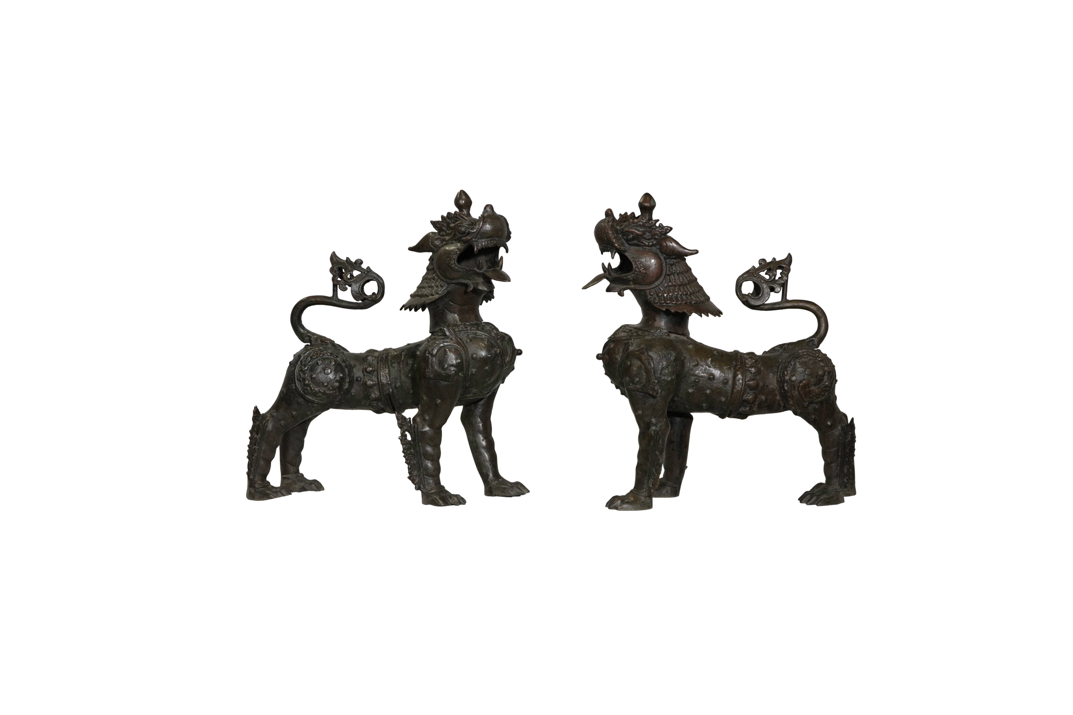 Antique Mythical Guardian Lion Sculpture