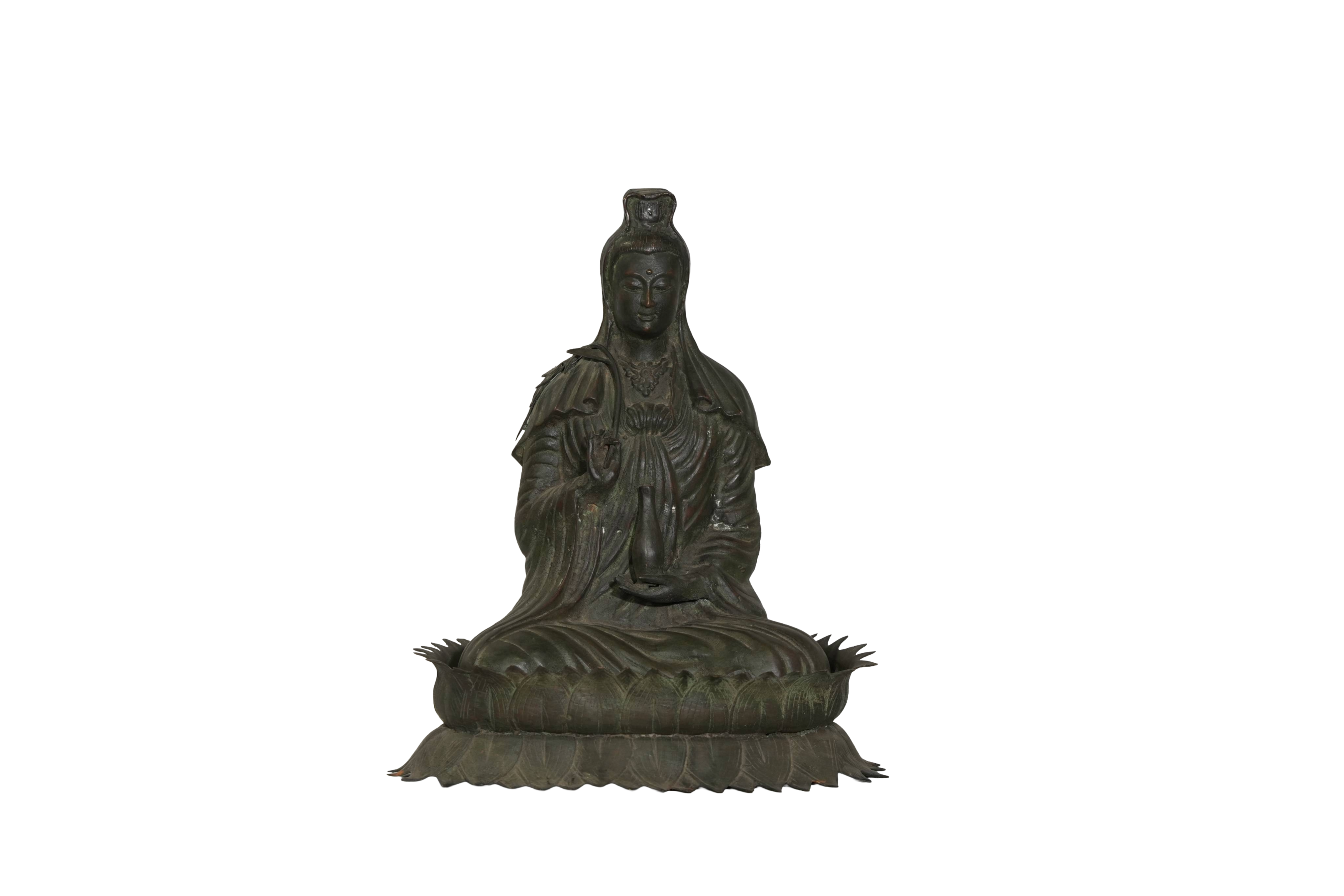 Seated Guanyin Bronze Buddha Statue