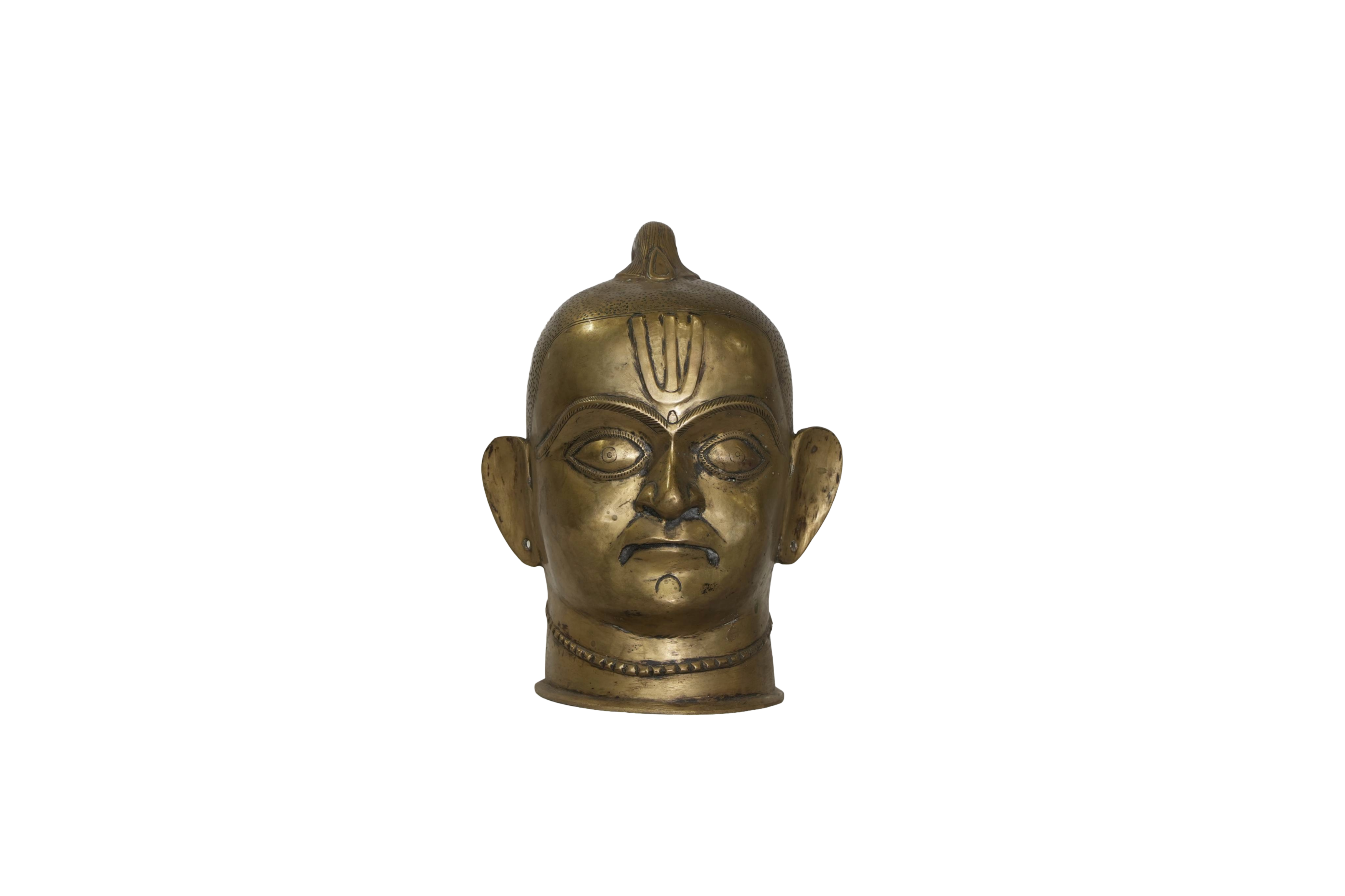 Vaishnav Brass Deity Head Sculpture