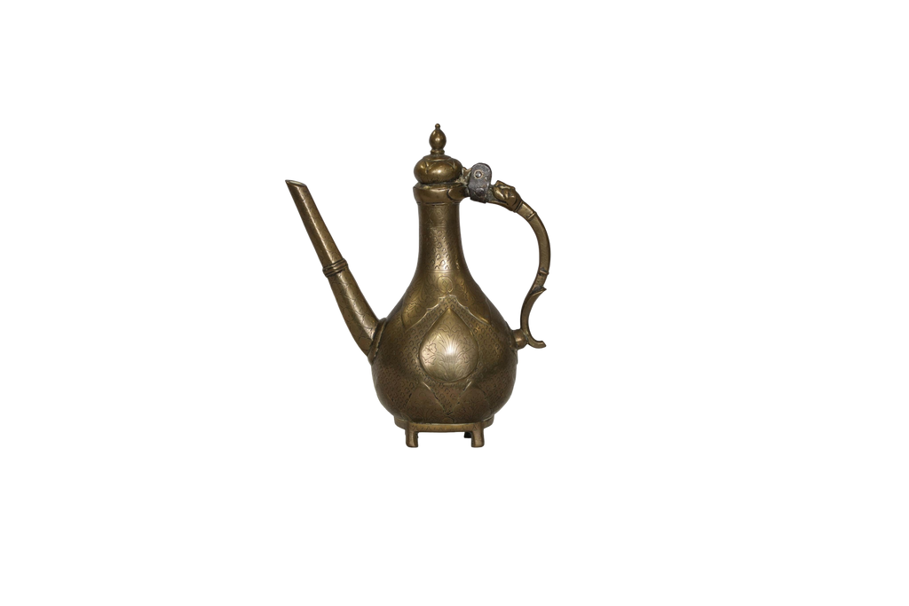 Antique Brass Engraved Ewer Pitcher