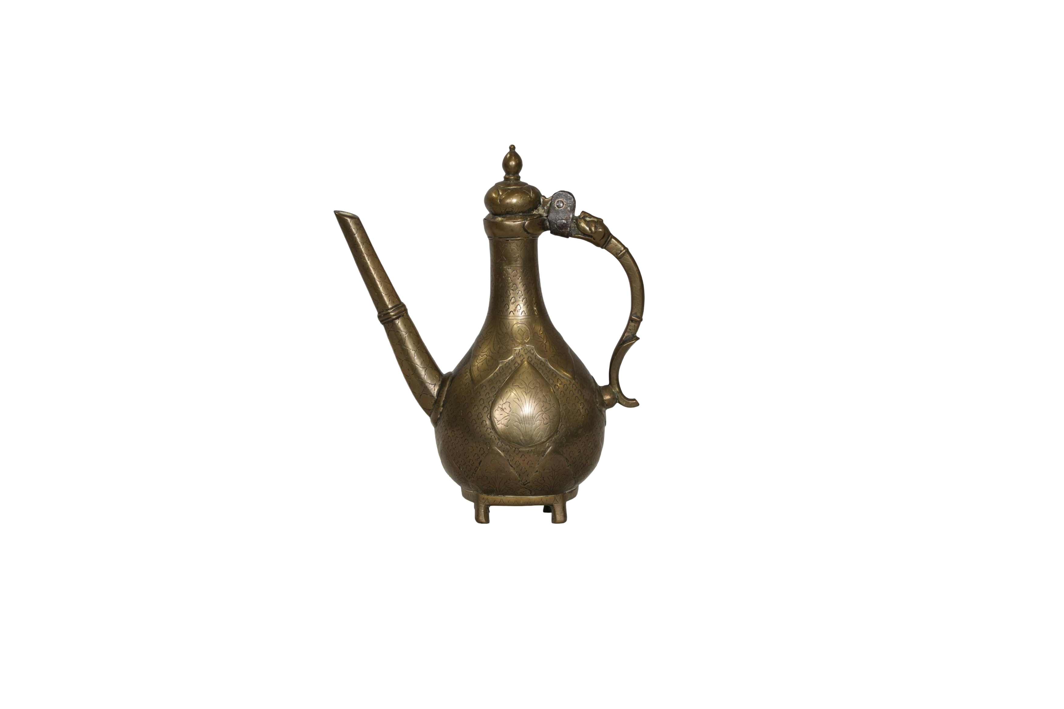 Antique Brass Engraved Ewer Pitcher