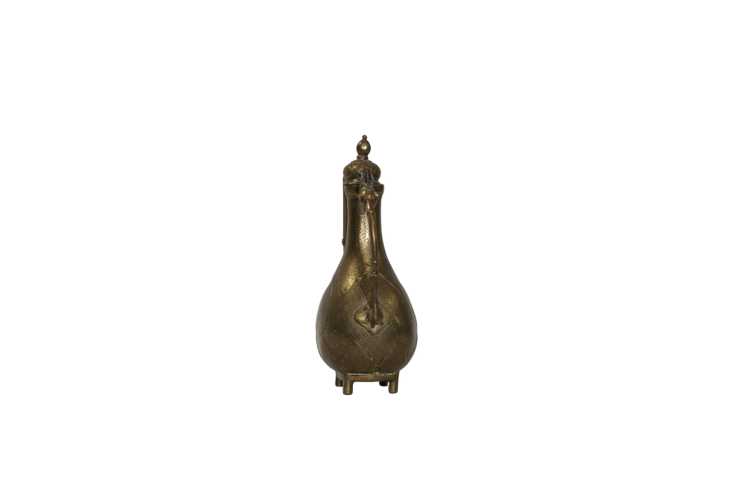 Antique Brass Engraved Ewer Pitcher