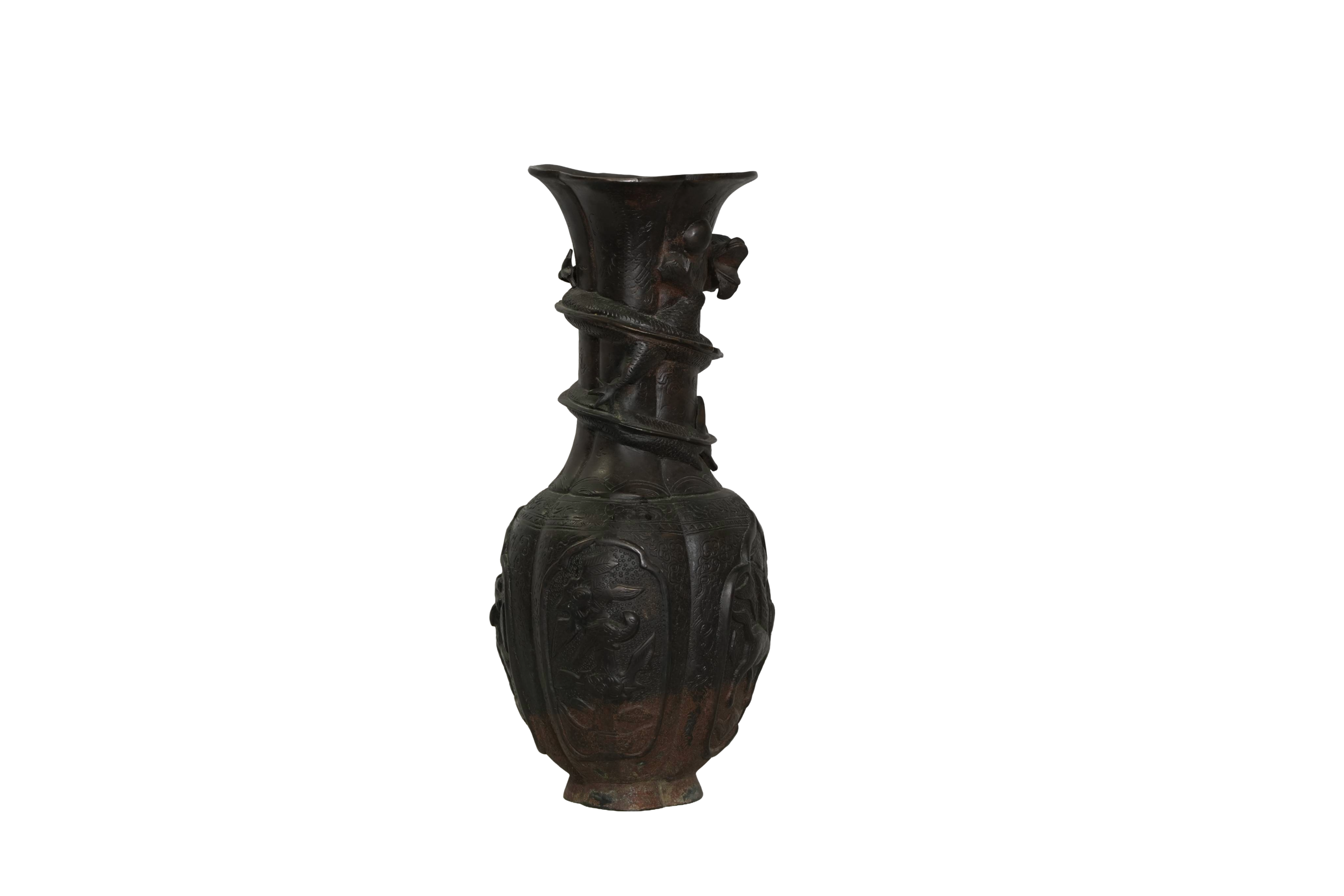 Chinese Dragon Bronze Decorative Vase