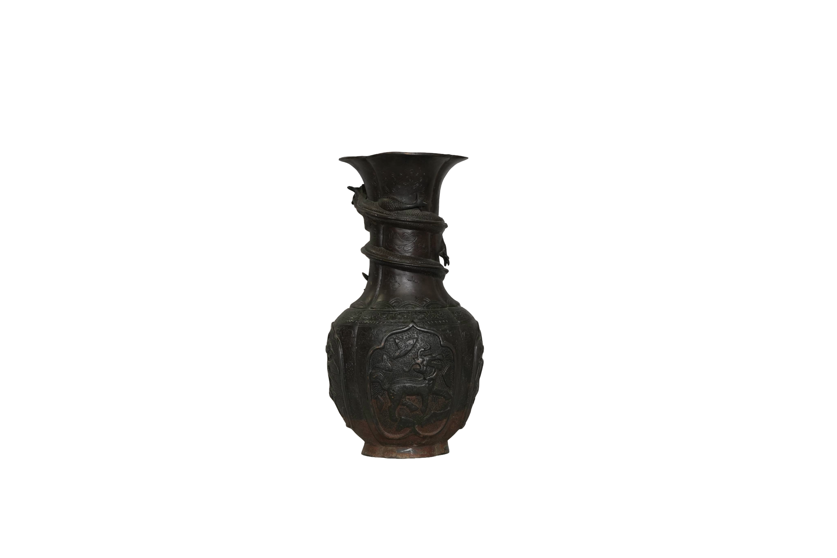 Chinese Dragon Bronze Decorative Vase