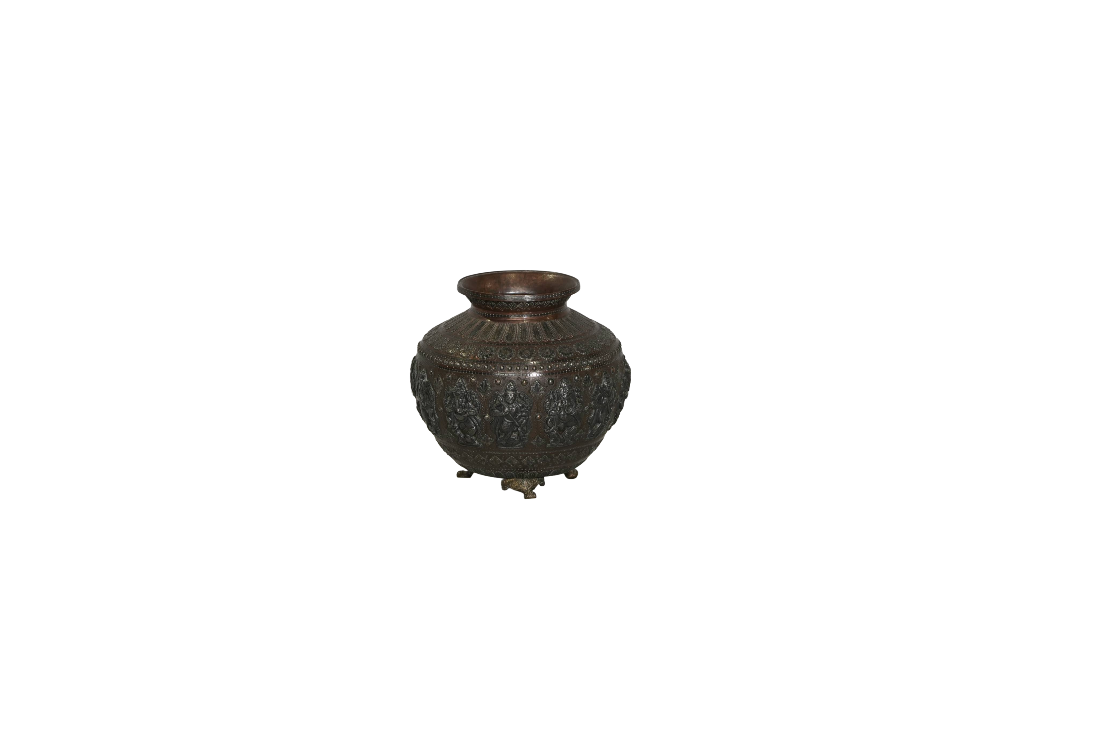 Vintage Repousse Brass Ritual Urn