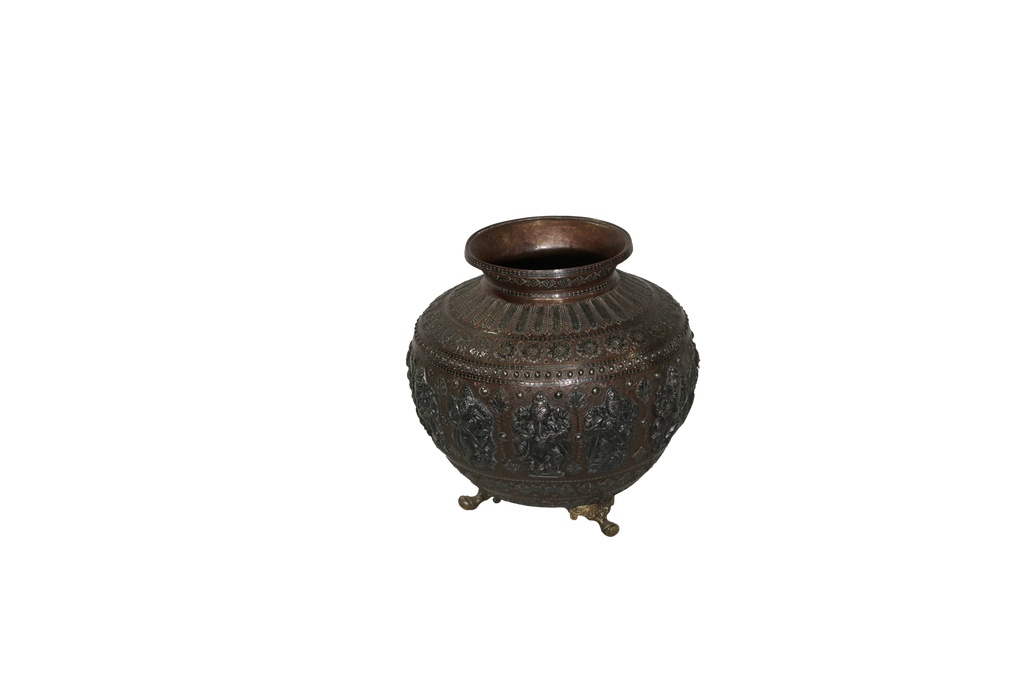 Vintage Repousse Brass Ritual Urn