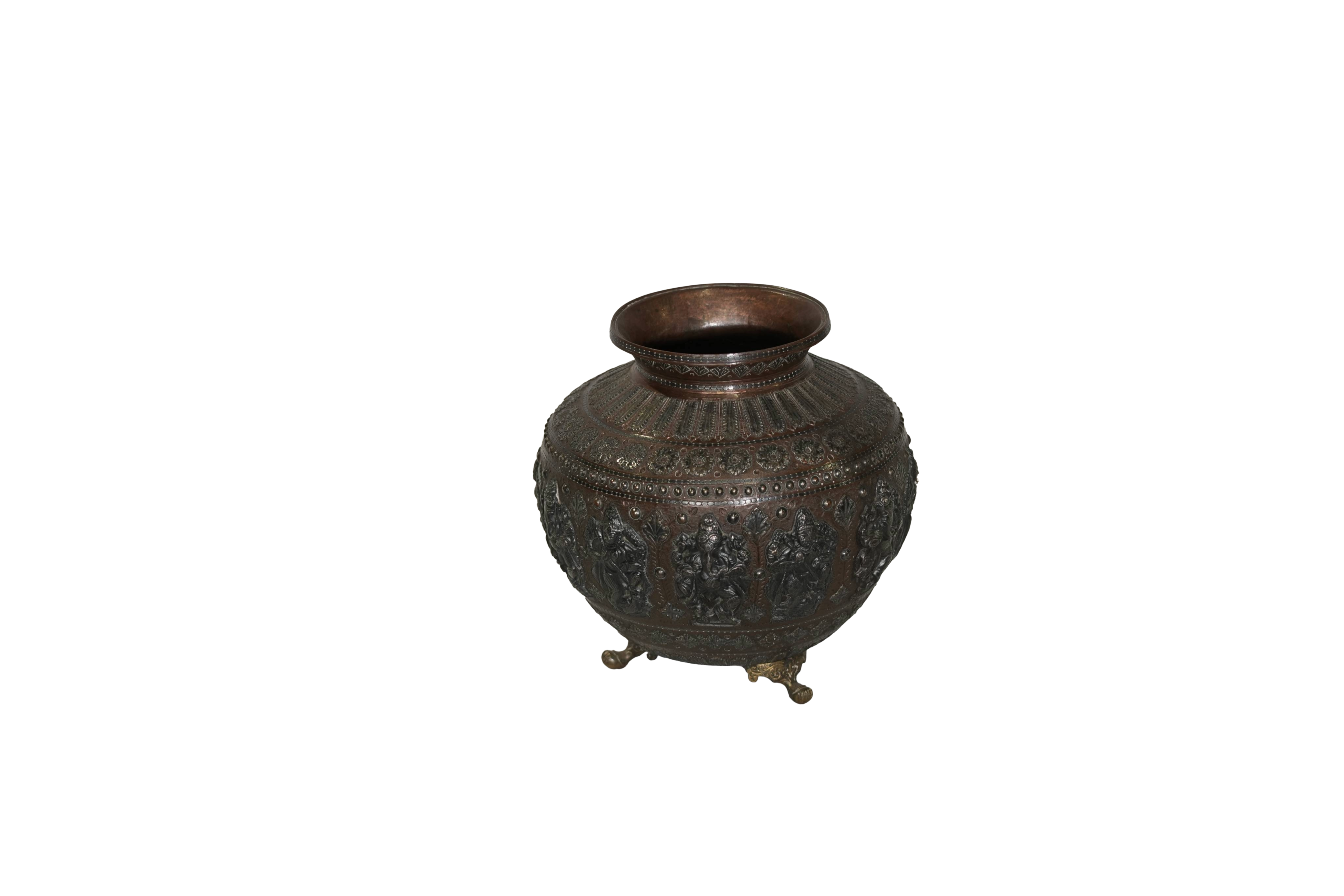 Vintage Repousse Brass Ritual Urn