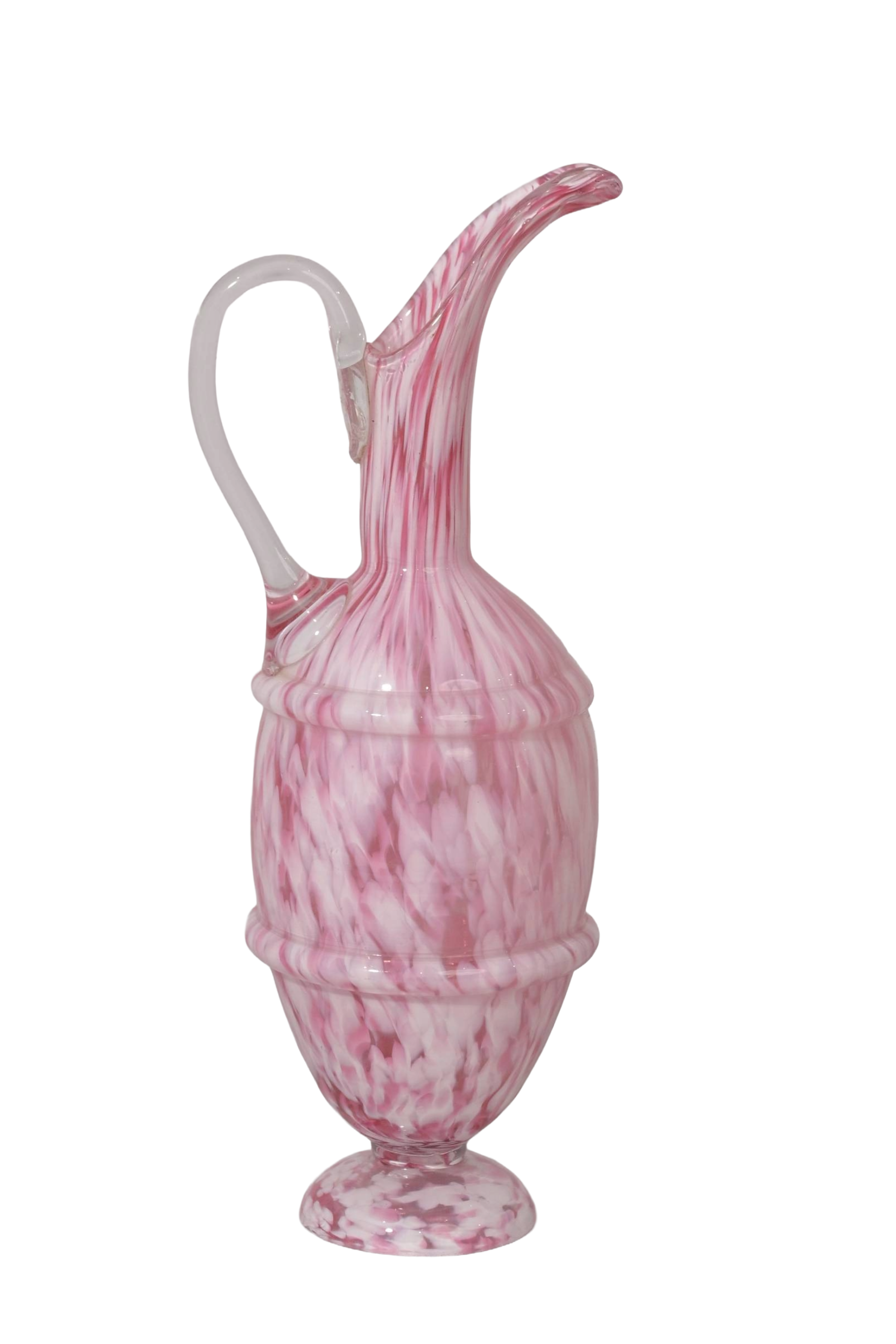 Pink Swirl Glass Ewer