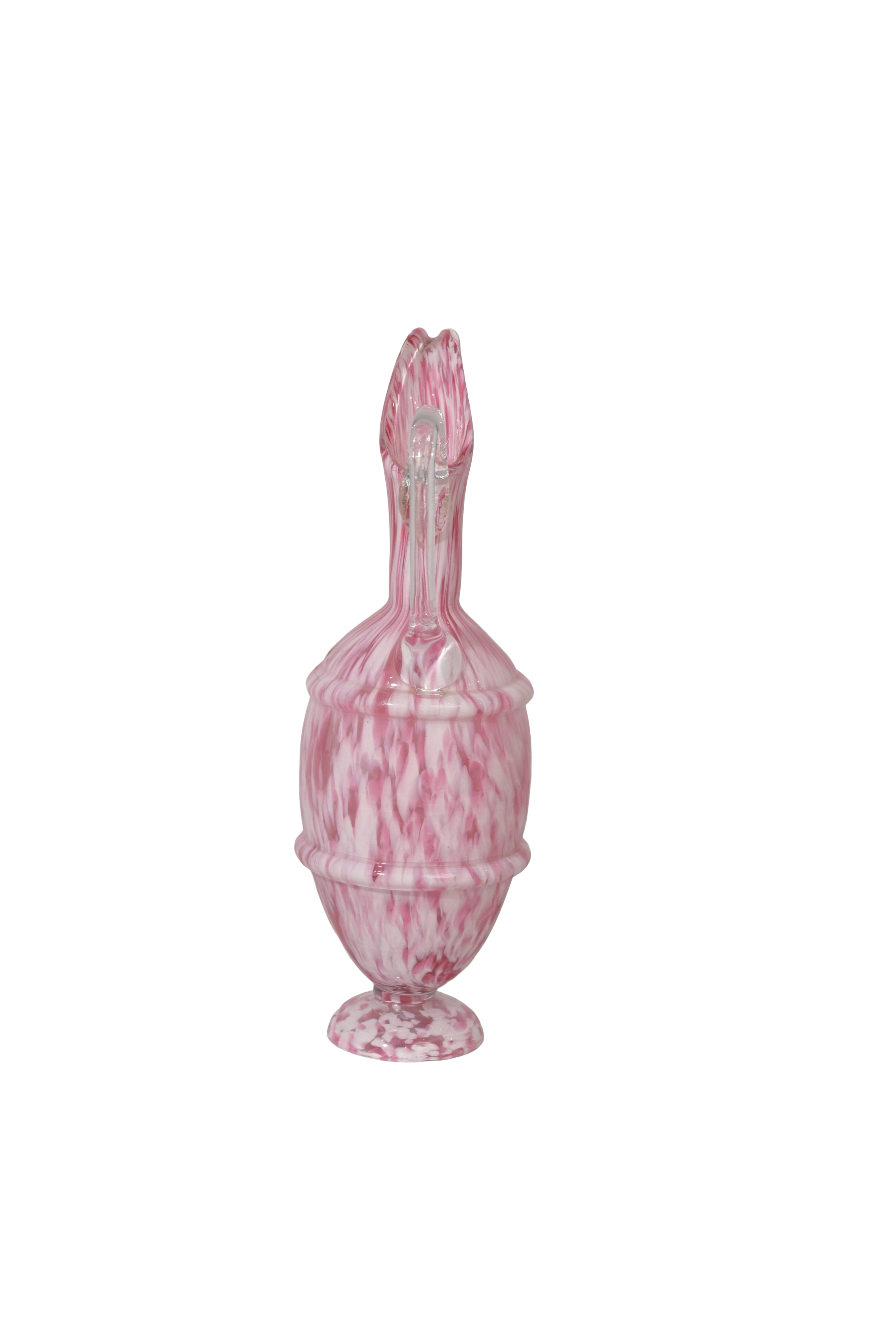 Pink Swirl Glass Ewer