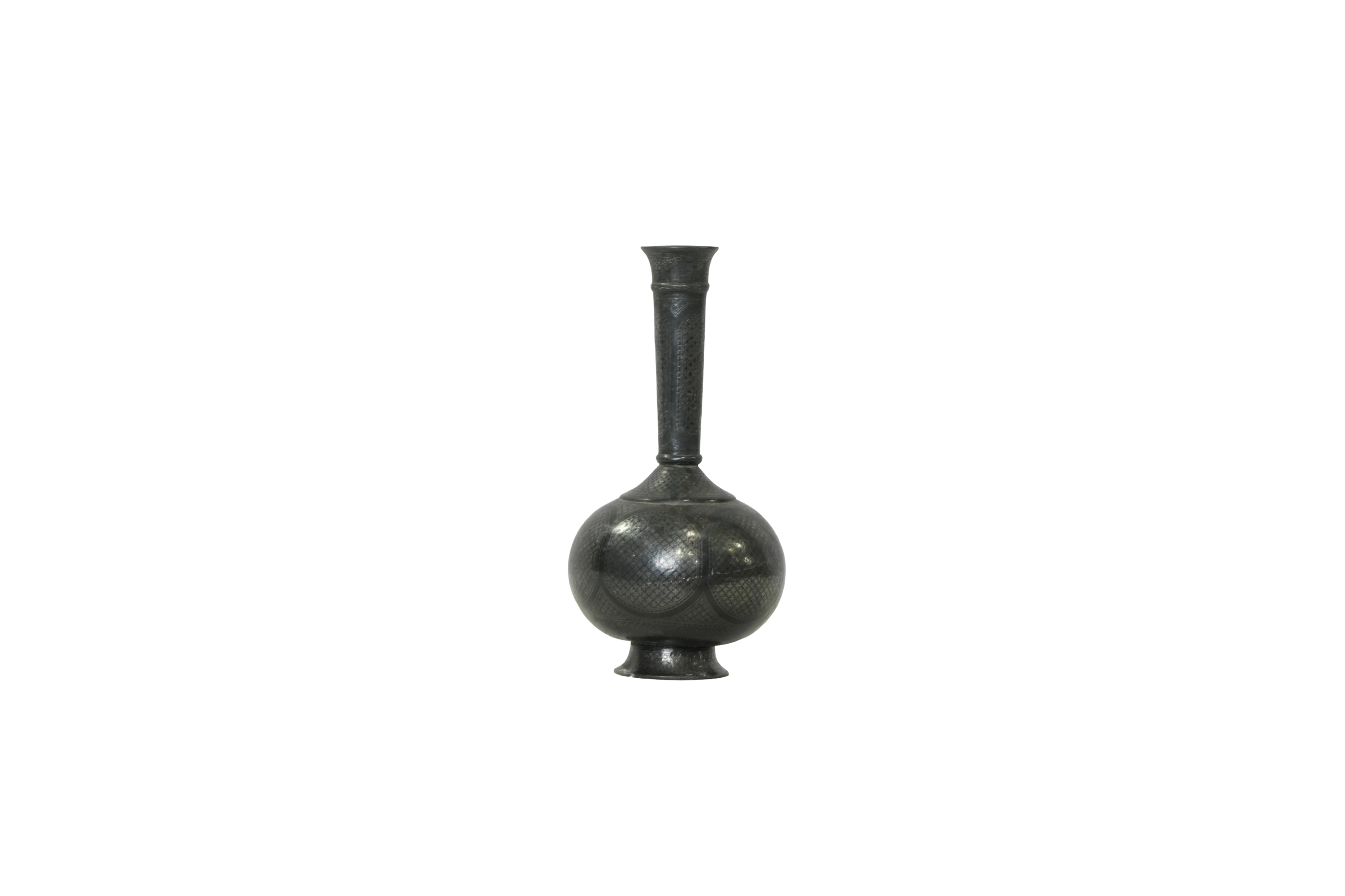 Vintage Engraved Metal Flower Vase