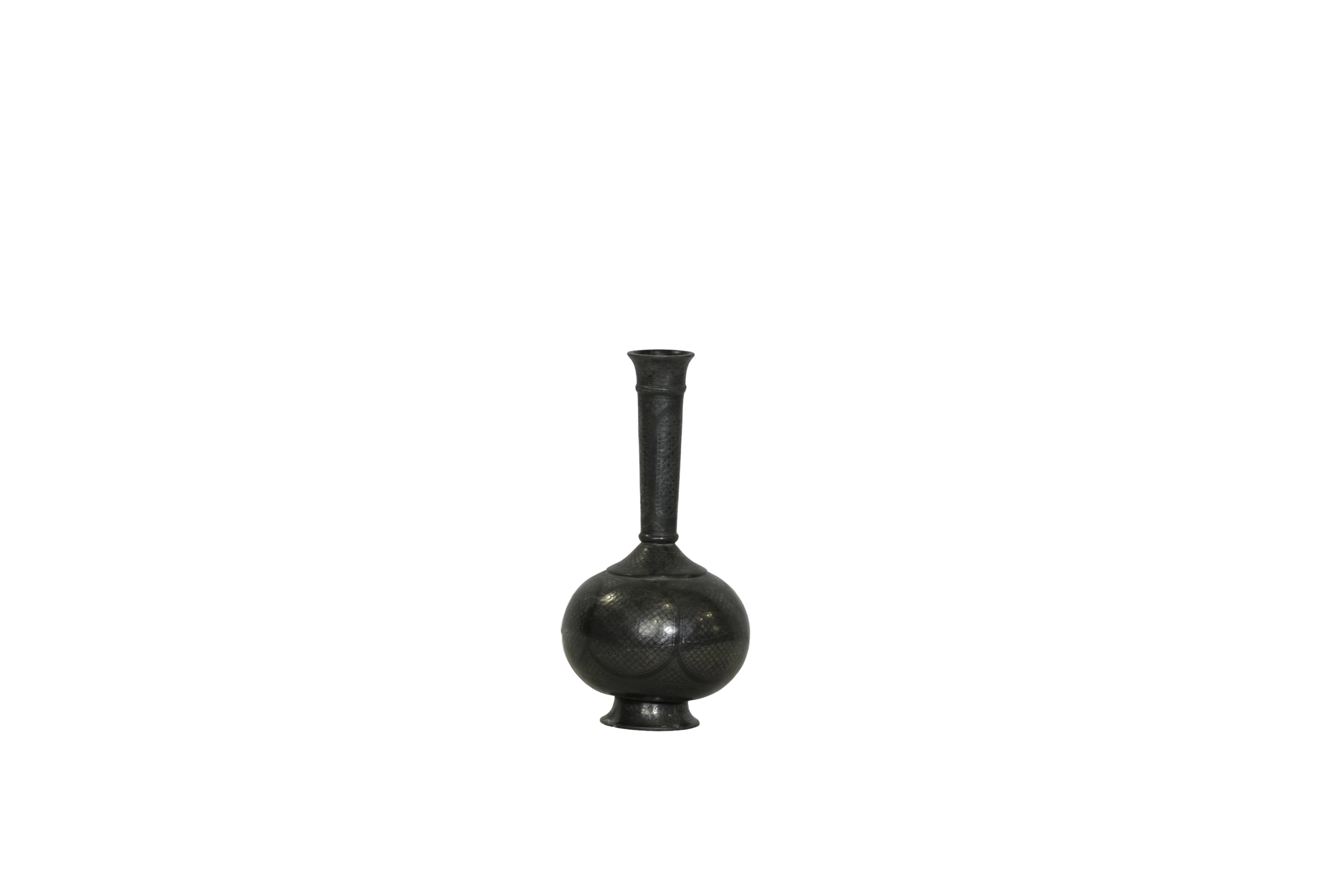 Vintage Engraved Metal Flower Vase