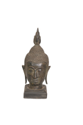 Buddha Head Brass Meditation Sculpture
