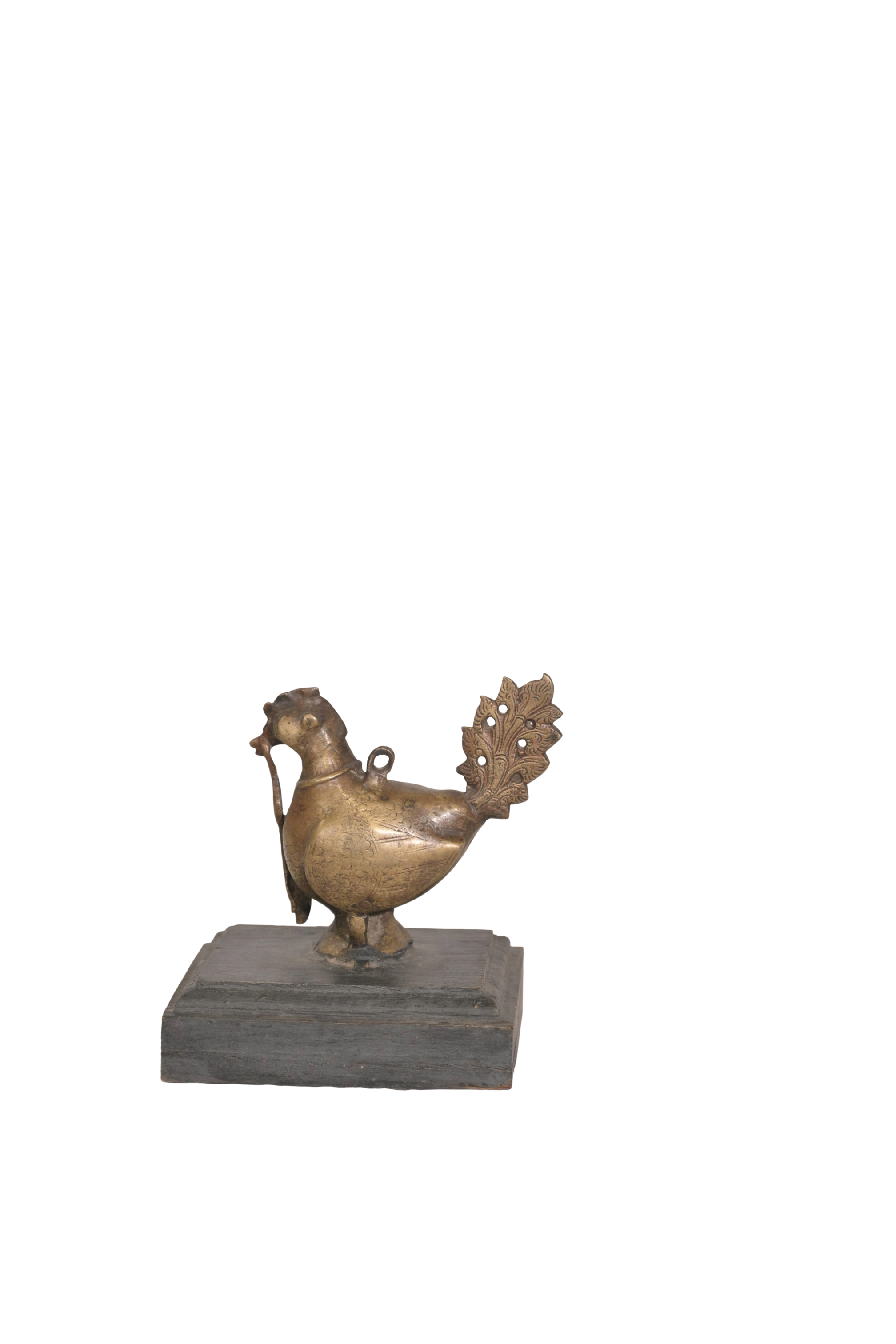 Antique Brass Peacock Lamp