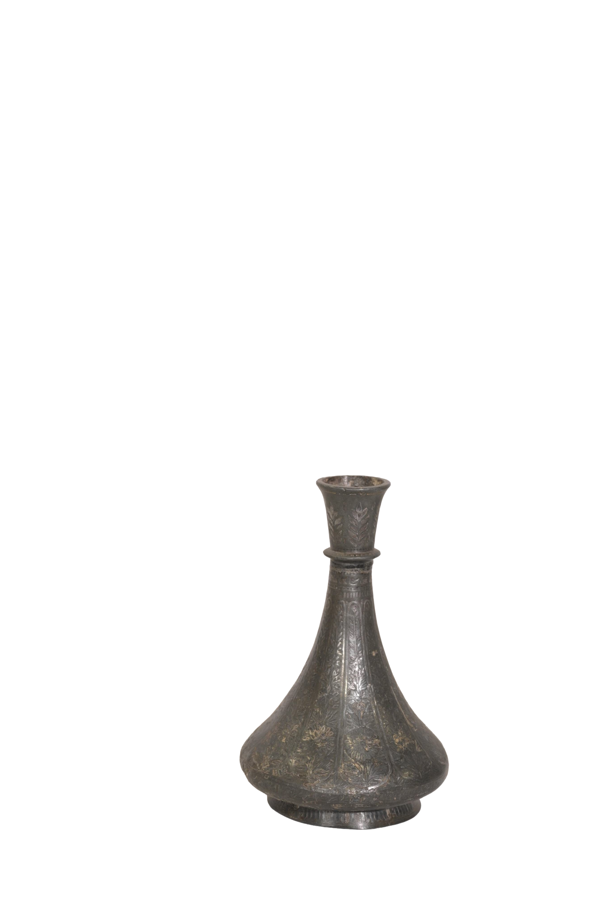Engraved Metal Decorative Flower Vase