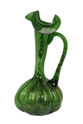 Emerald Floral Glass Pitcher