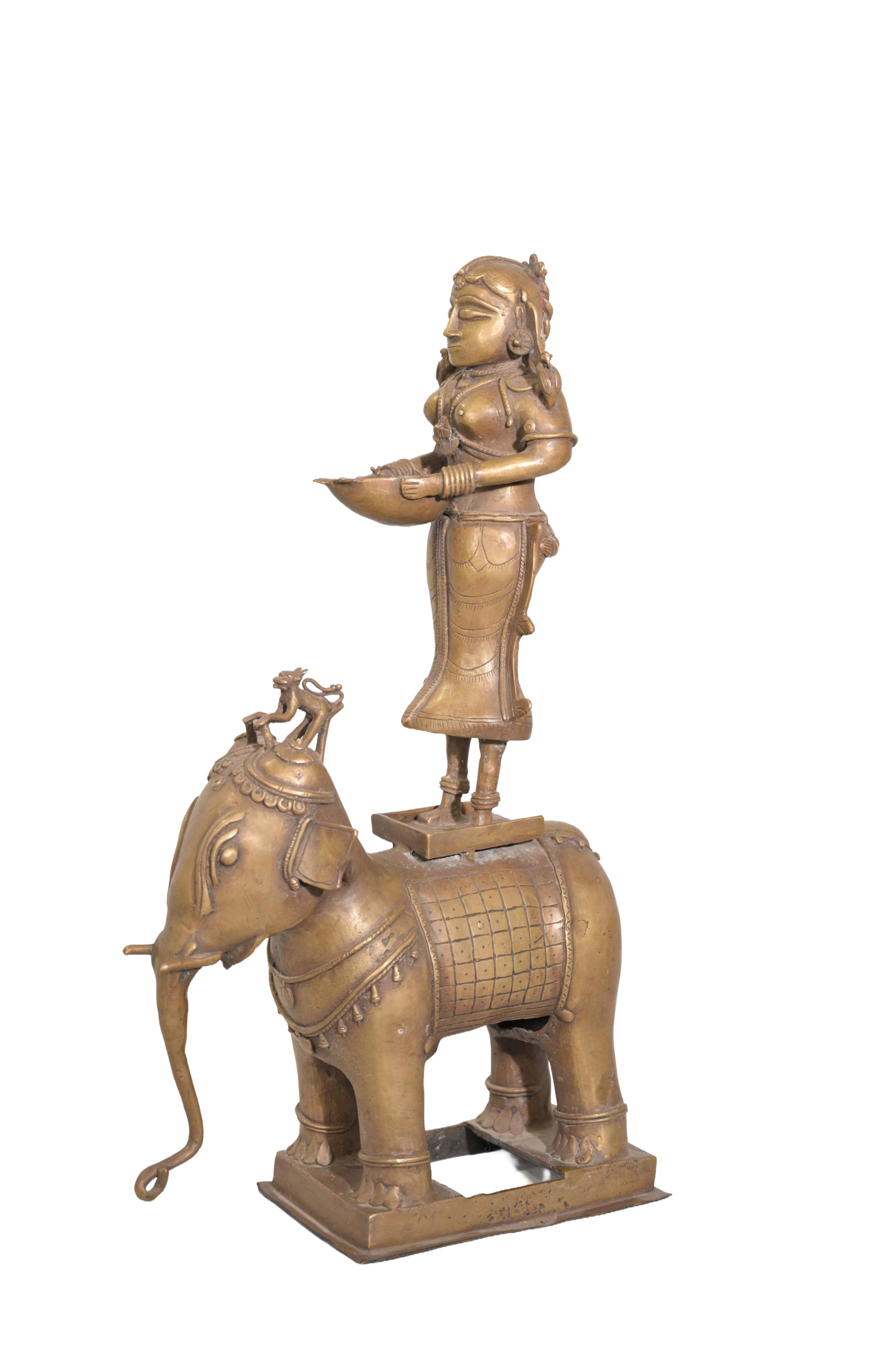 Sacred Deepa Lakshmi on Hamsa Pedestal