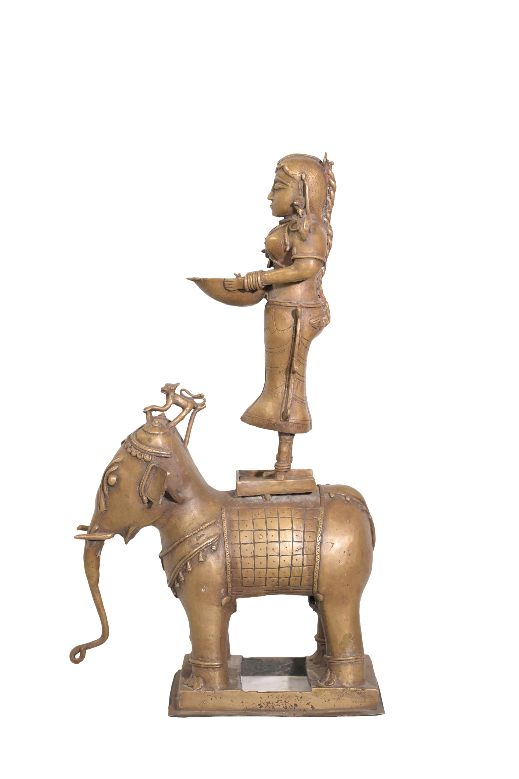 Sacred Deepa Lakshmi on Hamsa Pedestal