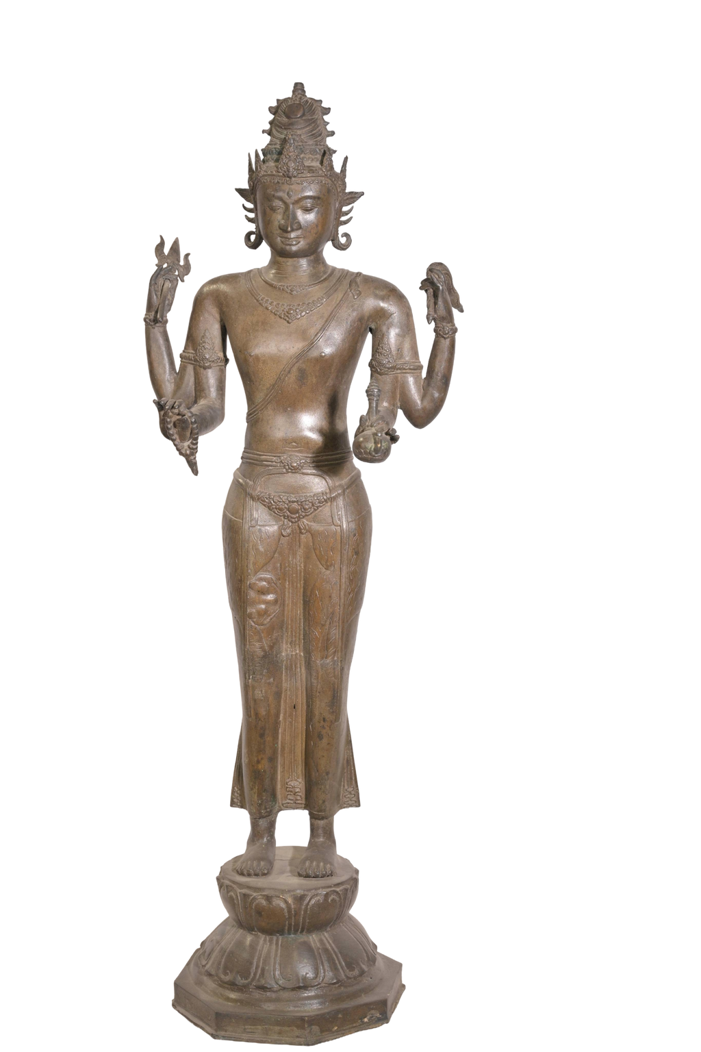 Antique Indonesian Bronze Standing Shiva Figure