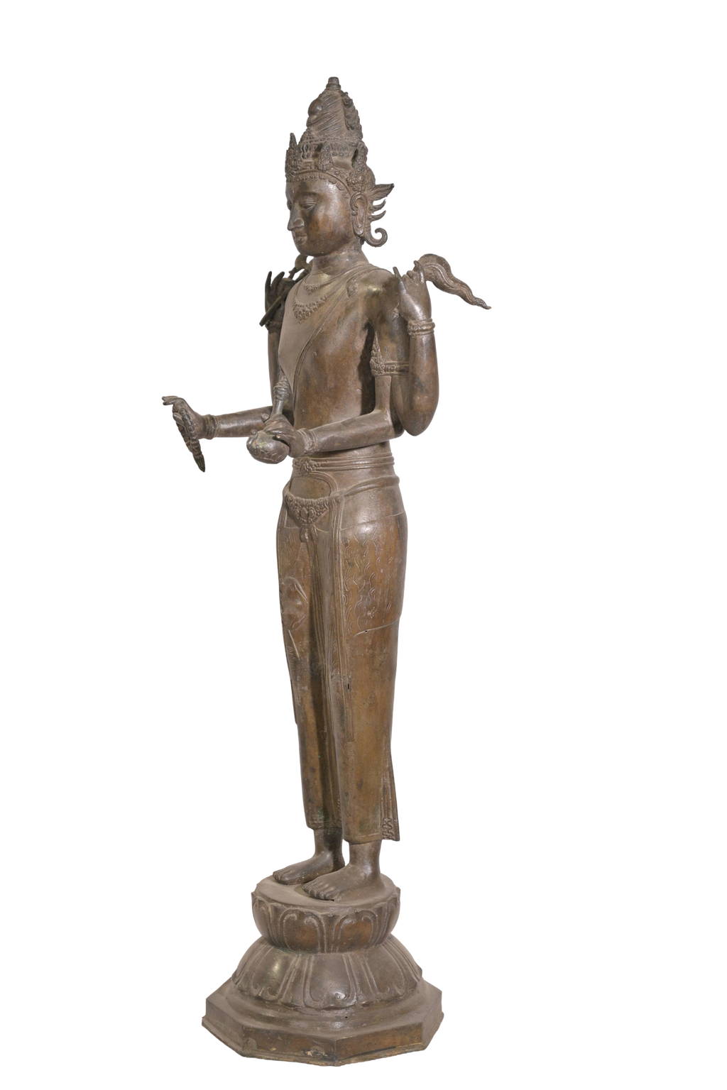 Antique Indonesian Bronze Standing Shiva Figure