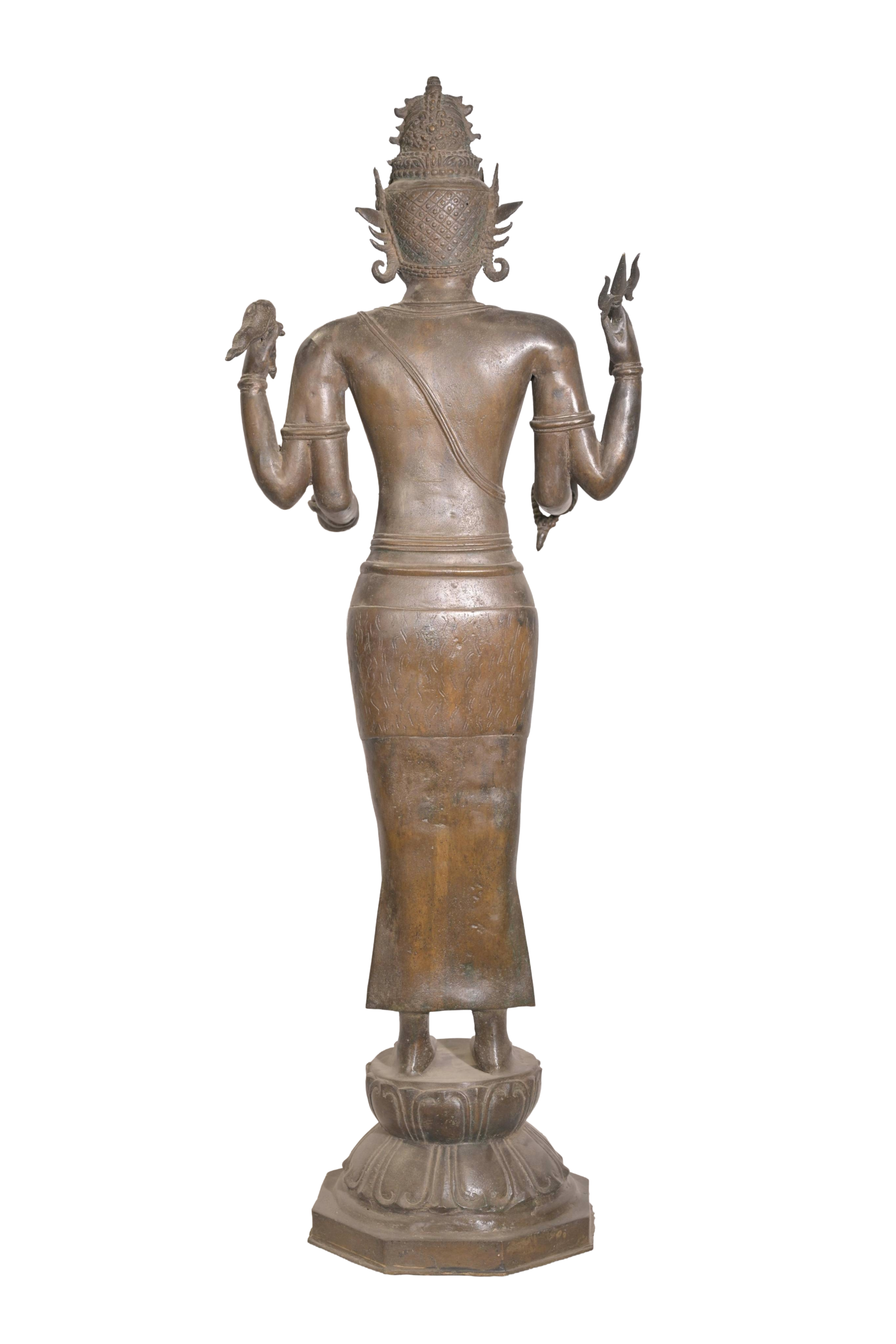 Antique Indonesian Bronze Standing Shiva Figure