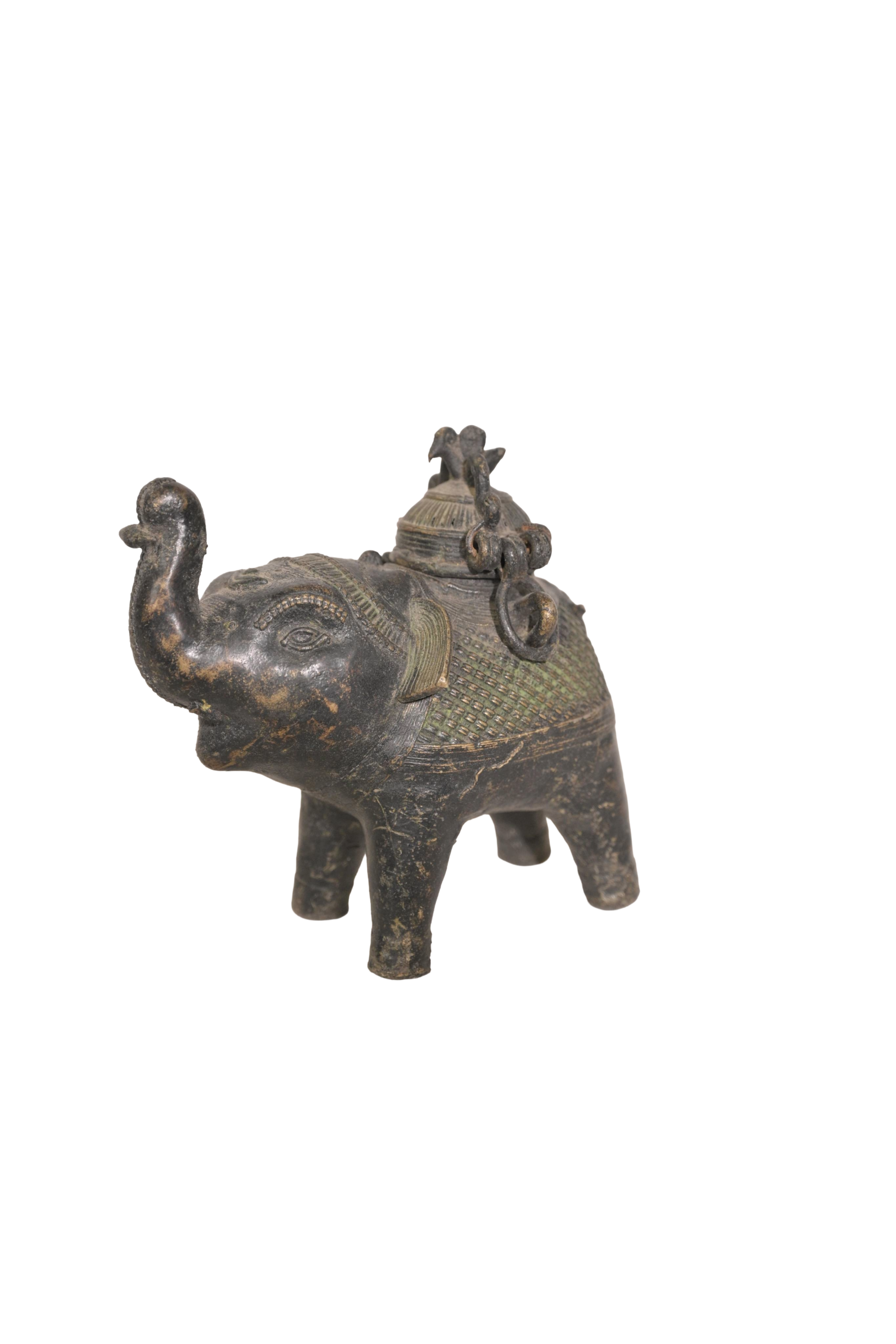 Decorative Elephant Bronze Container