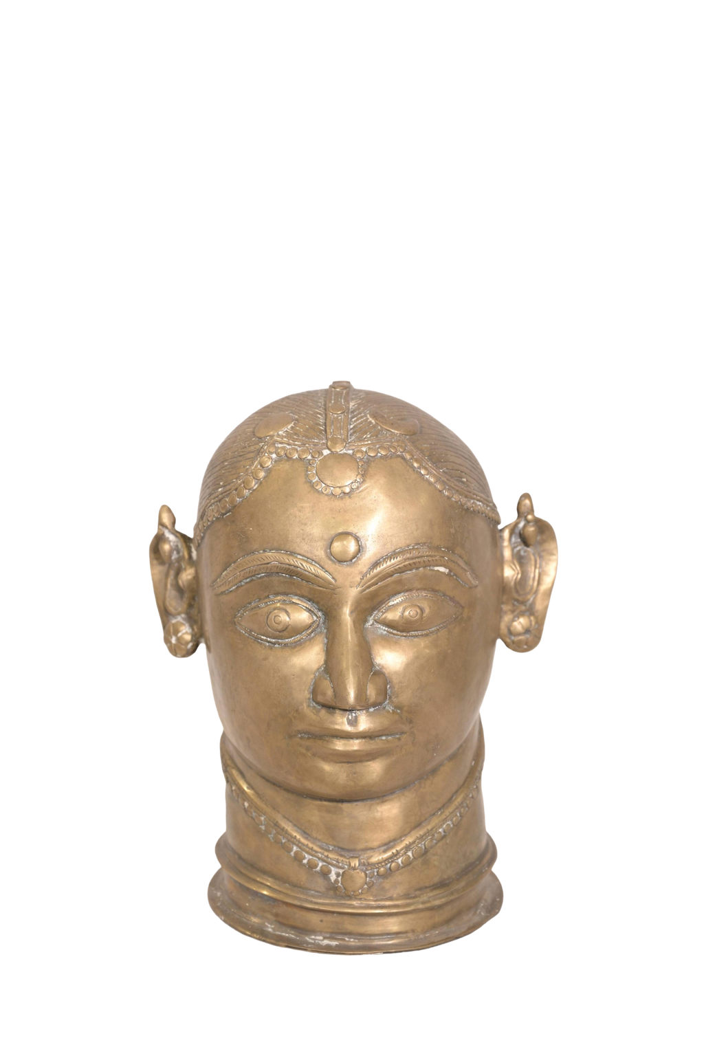 Sacred Gauri Brass Goddess Head