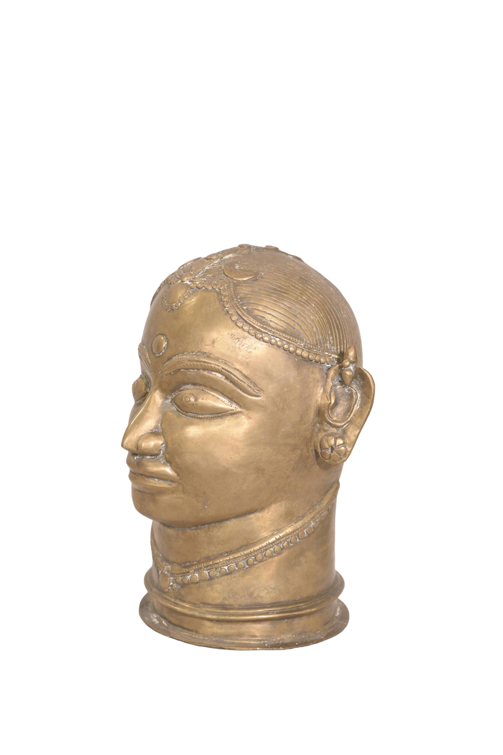 Sacred Gauri Brass Goddess Head