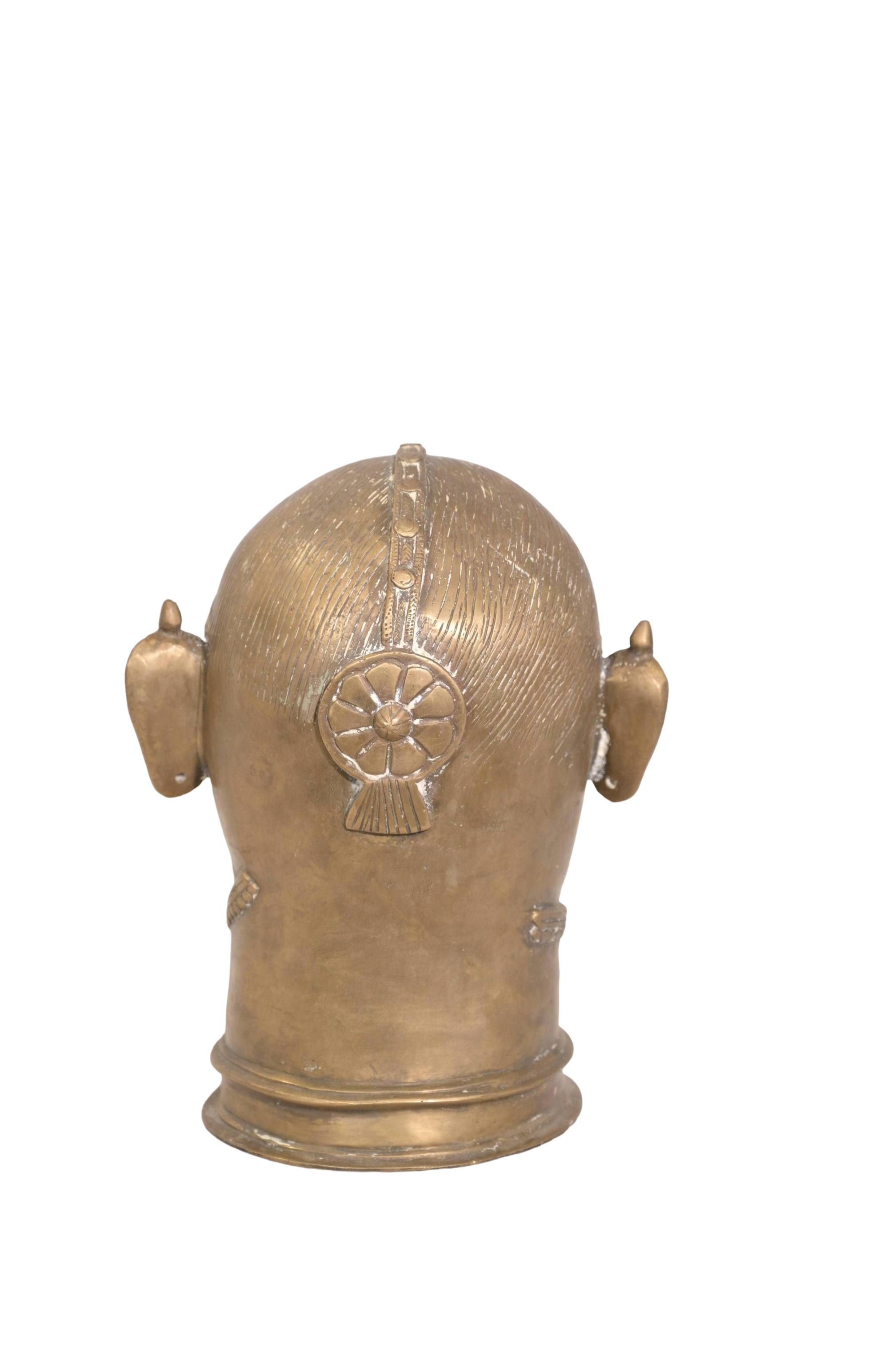 Sacred Gauri Brass Goddess Head