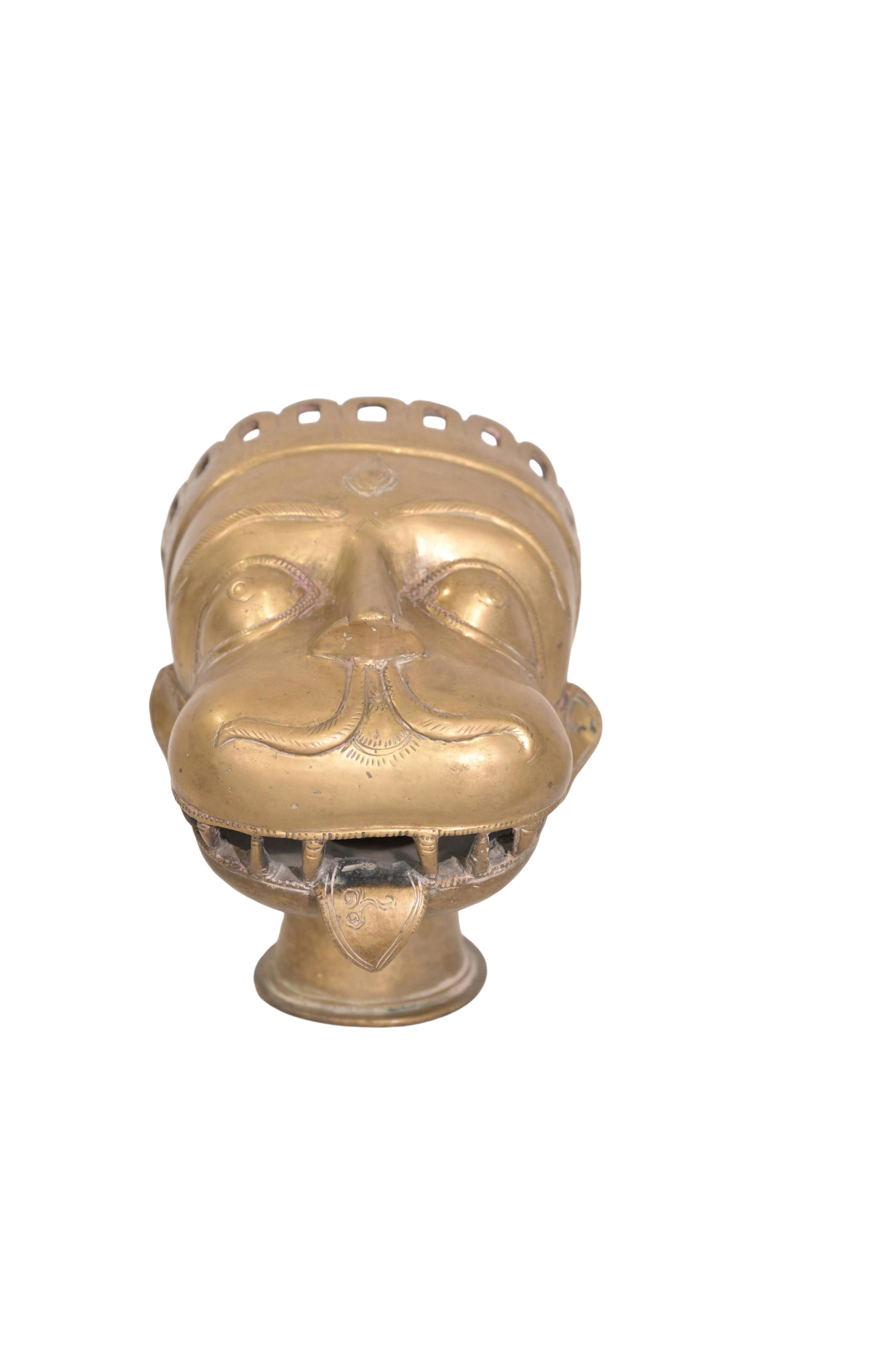 Sacred Shiva Mukha Brass Ritual Mask