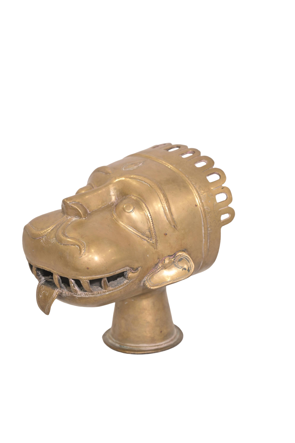 Sacred Shiva Mukha Brass Ritual Mask