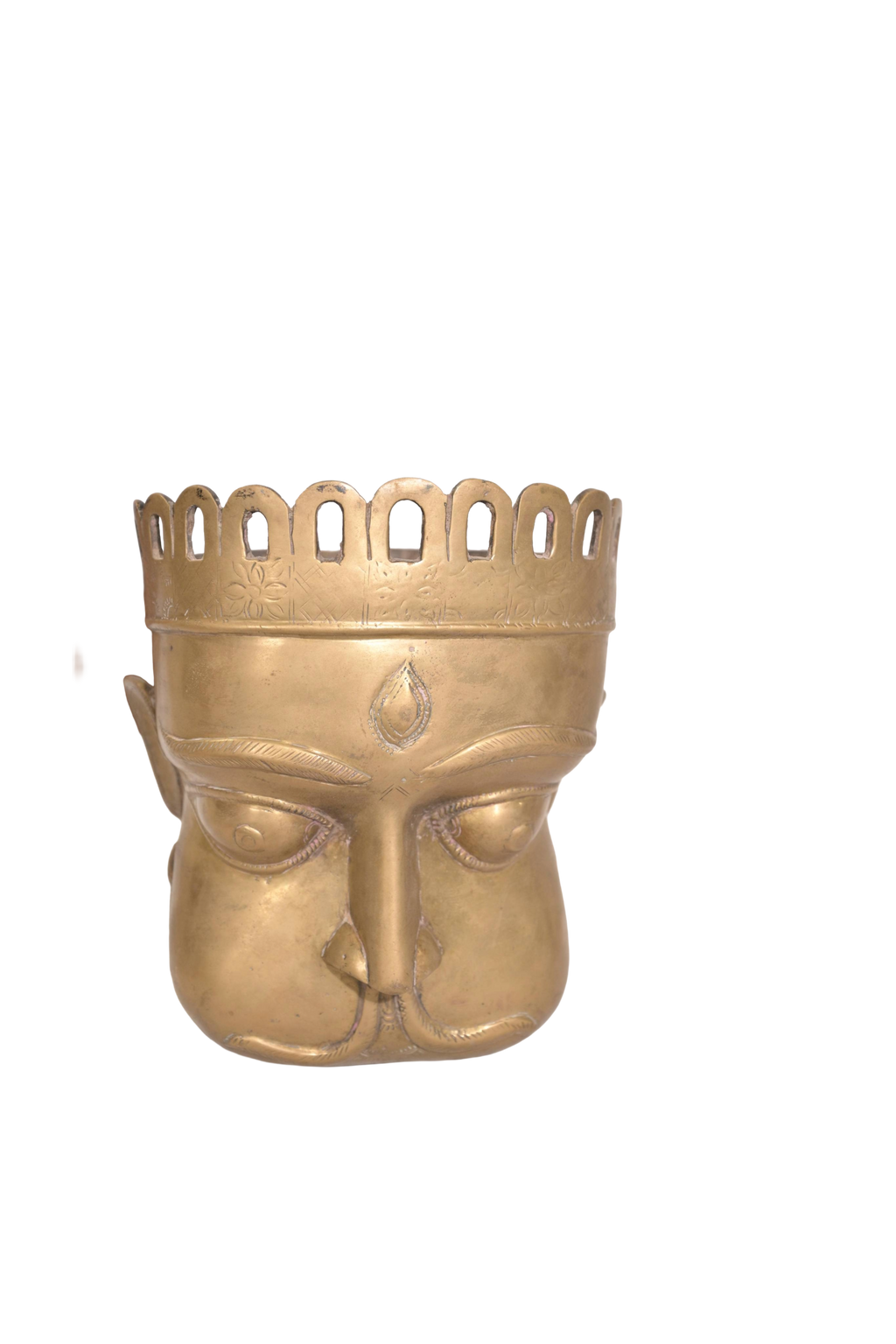 Sacred Shiva Mukha Brass Ritual Mask