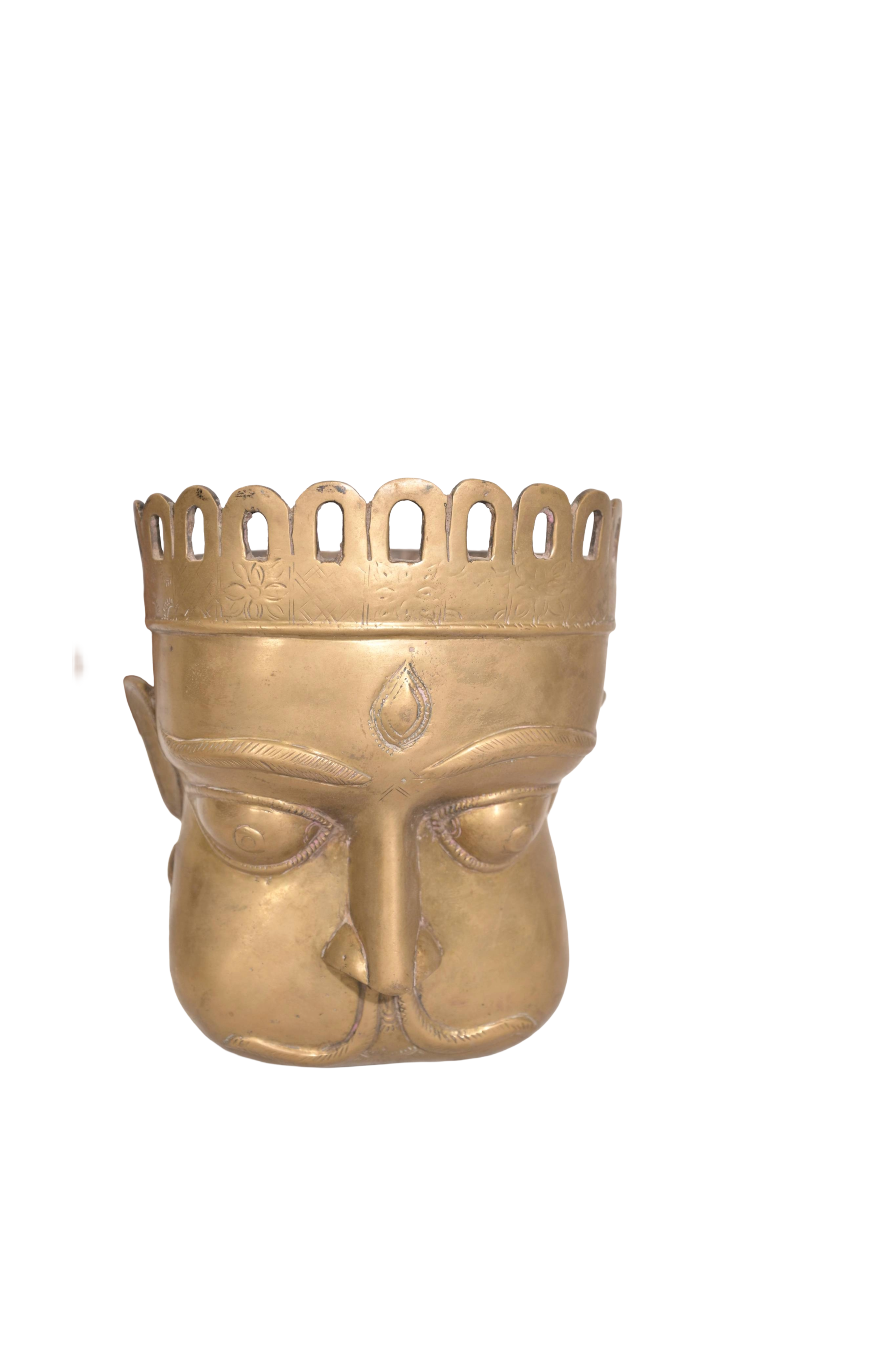 Sacred Shiva Mukha Brass Ritual Mask