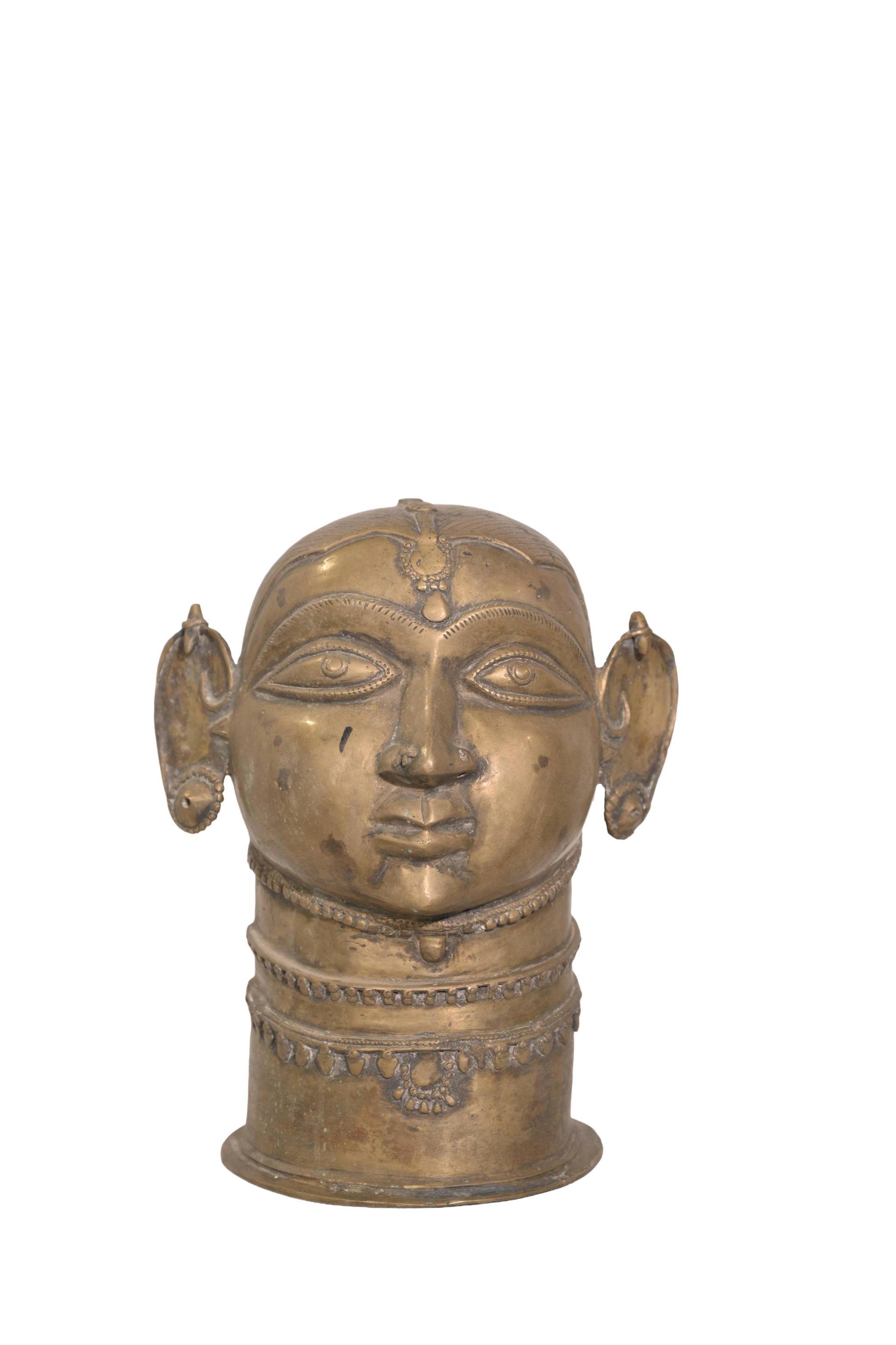 Sacred Gauri Brass Head Sculpture