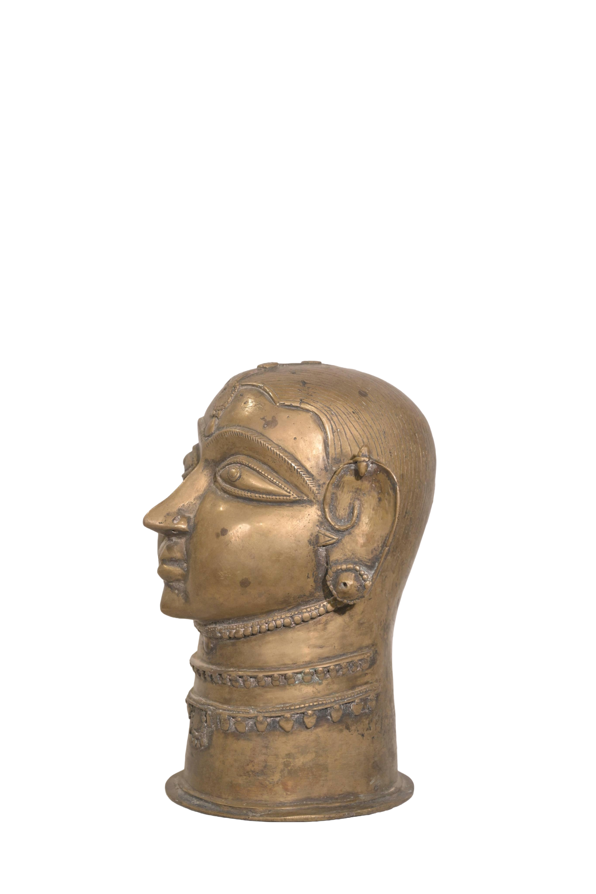 Sacred Gauri Brass Head Sculpture
