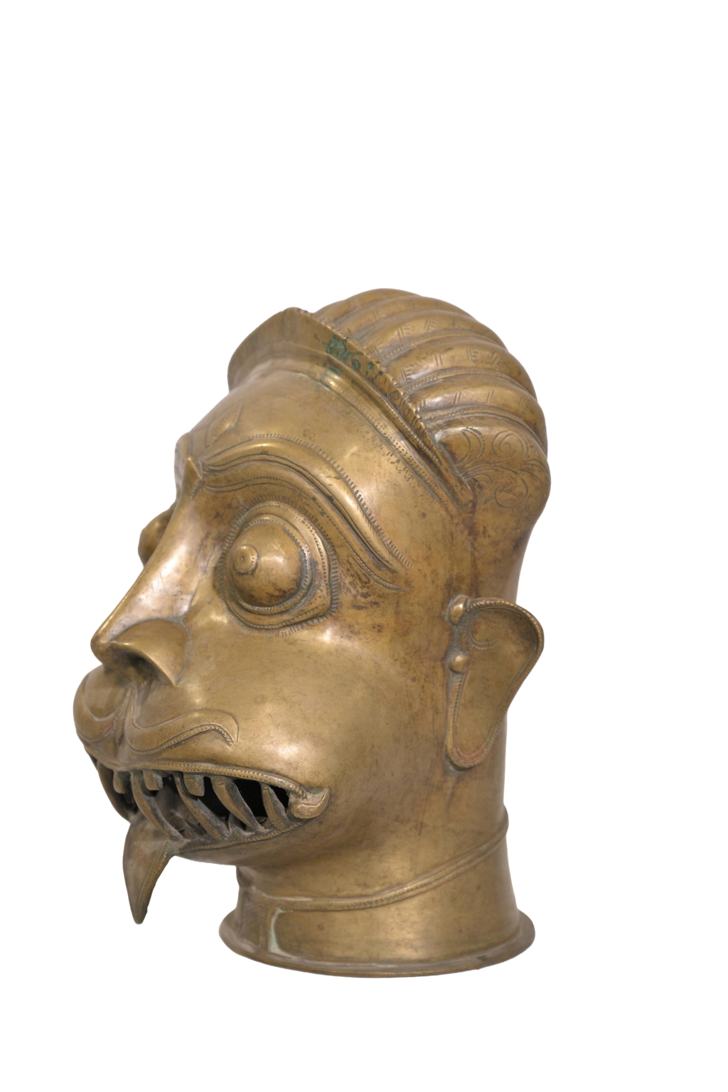 Antique Bhairava Brass Ritual Mask