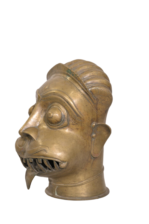 Antique Bhairava Brass Ritual Mask