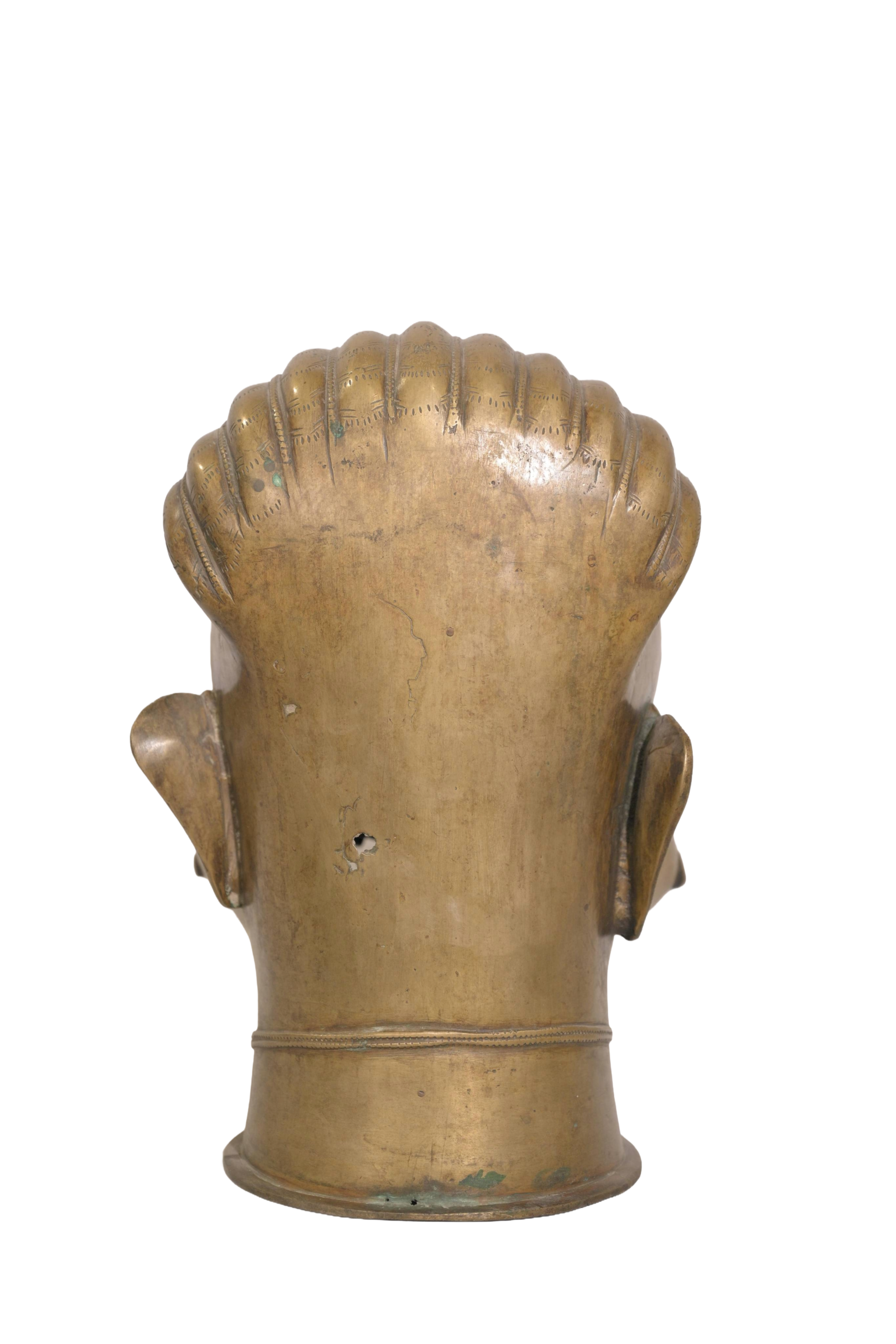 Antique Bhairava Brass Ritual Mask