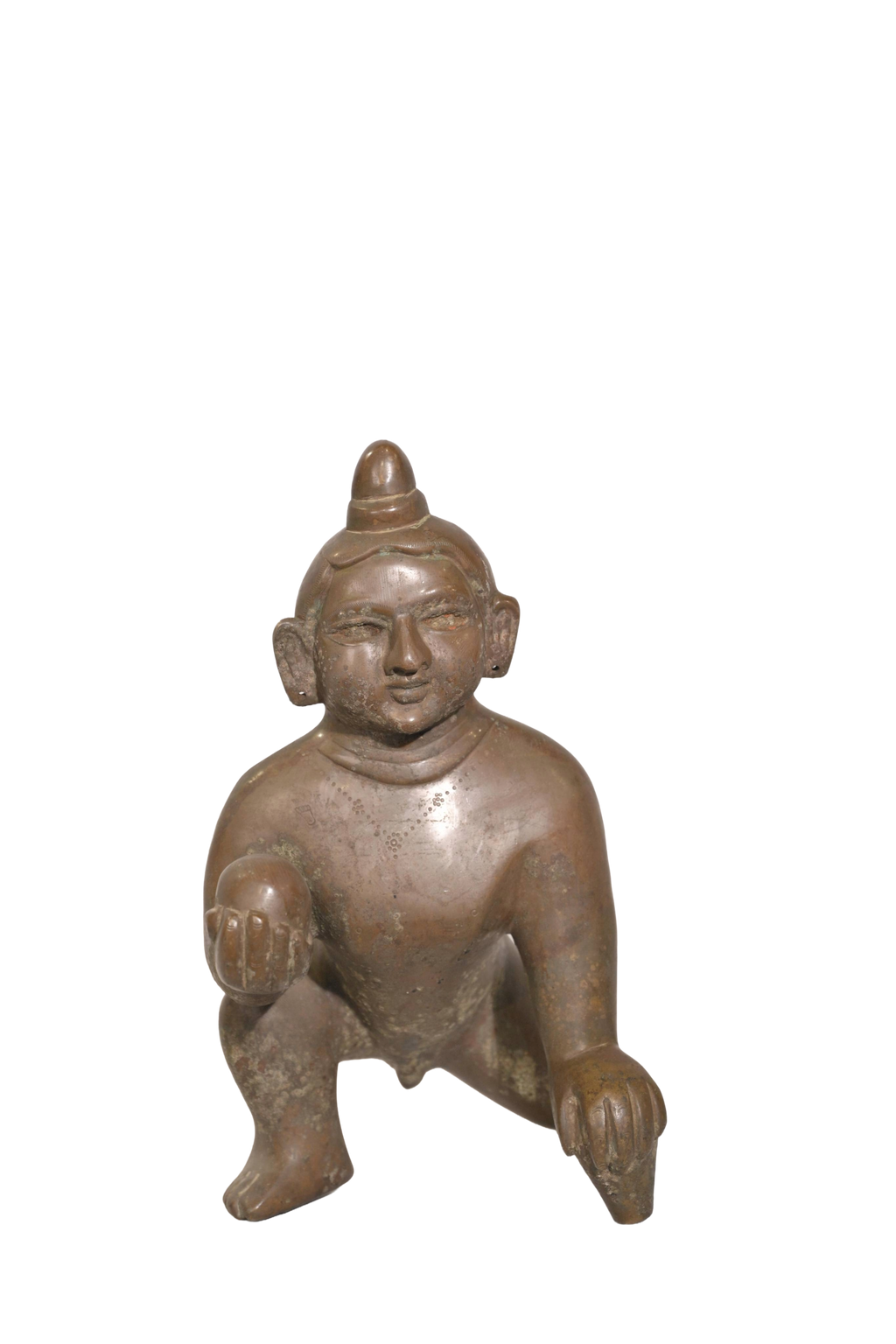 Sacred Bala Krishna Crawling Bronze Figure