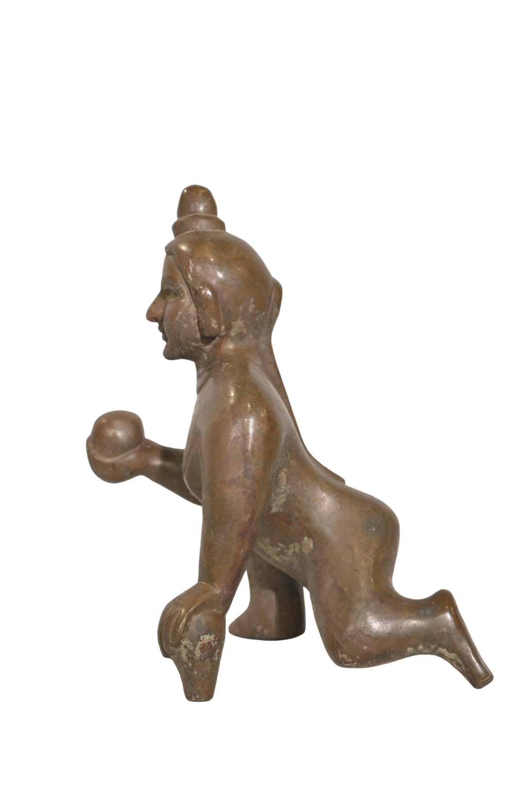 Sacred Bala Krishna Crawling Bronze Figure
