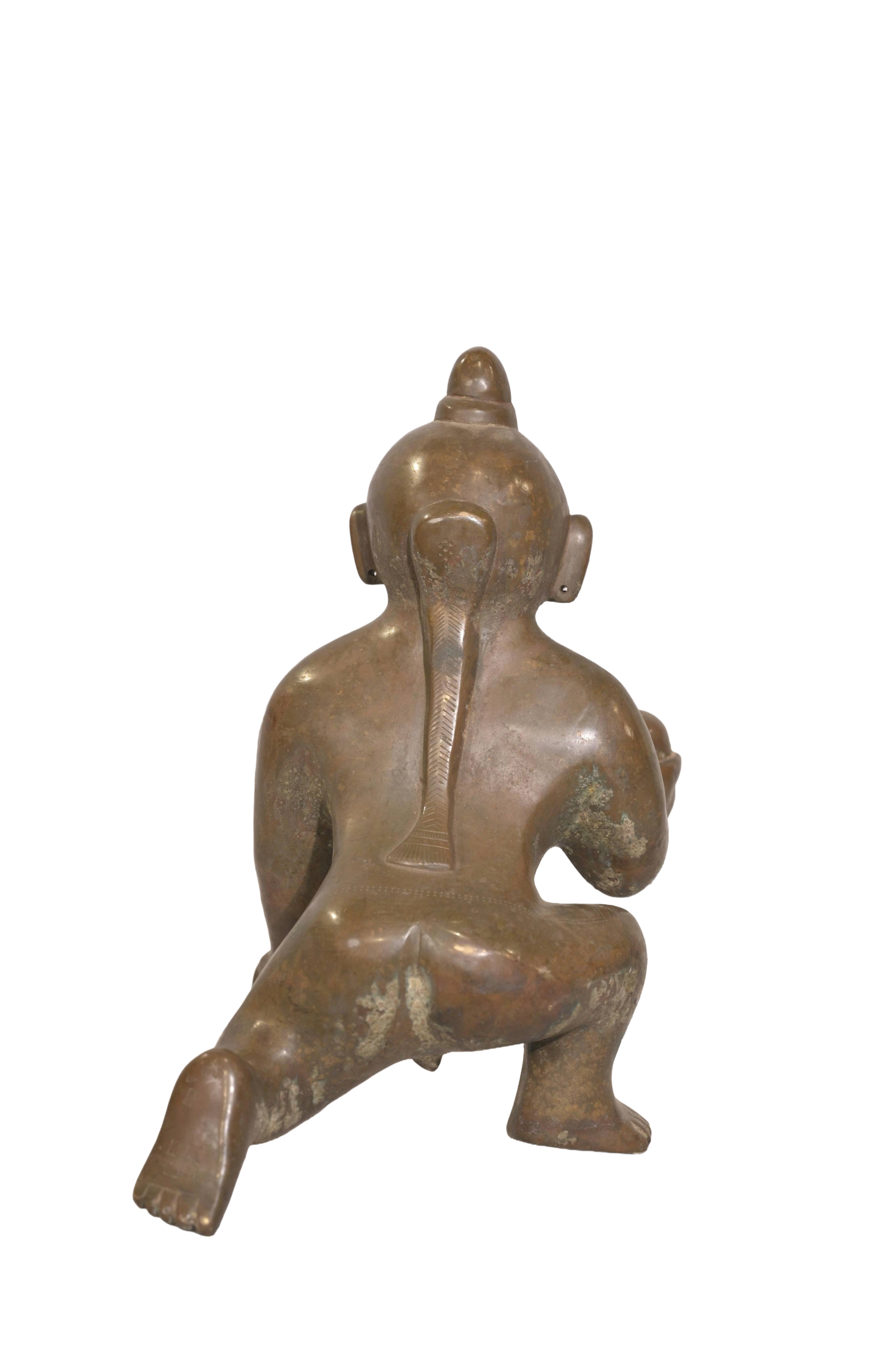 Sacred Bala Krishna Crawling Bronze Figure
