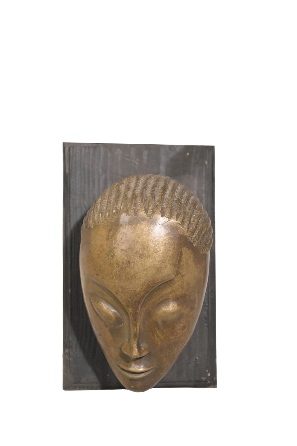 Modern Tribal Brass Face Wall Panel