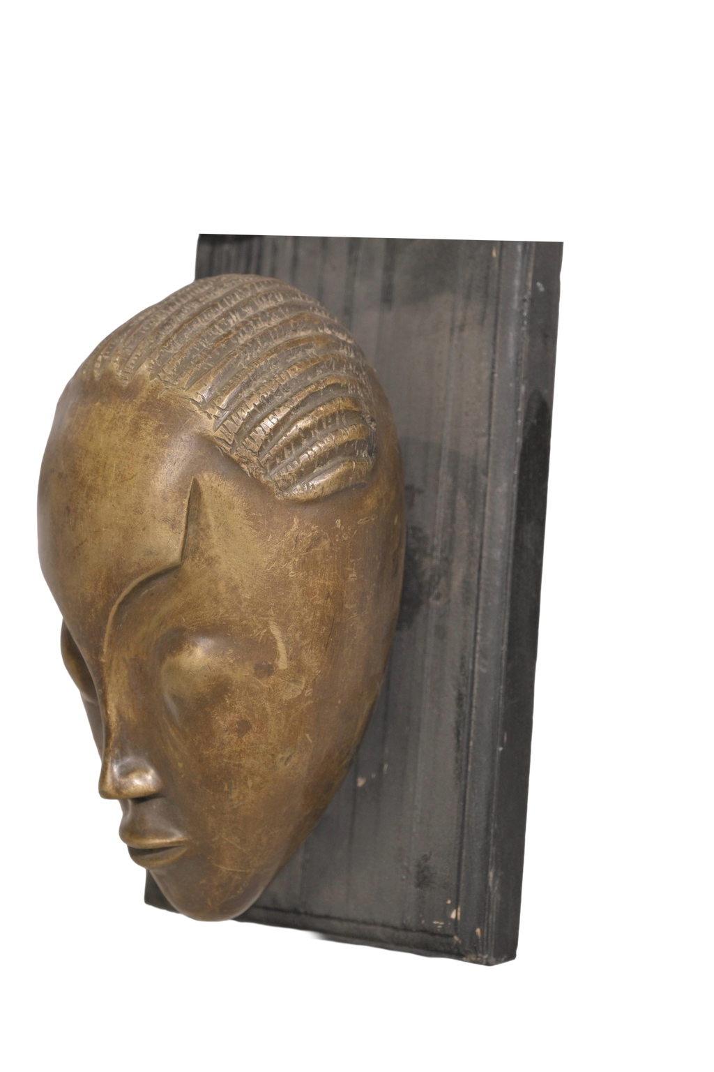 Modern Tribal Brass Face Wall Panel