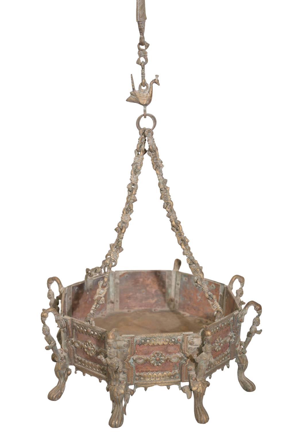 Ornate Hanging Brass Planter Basket