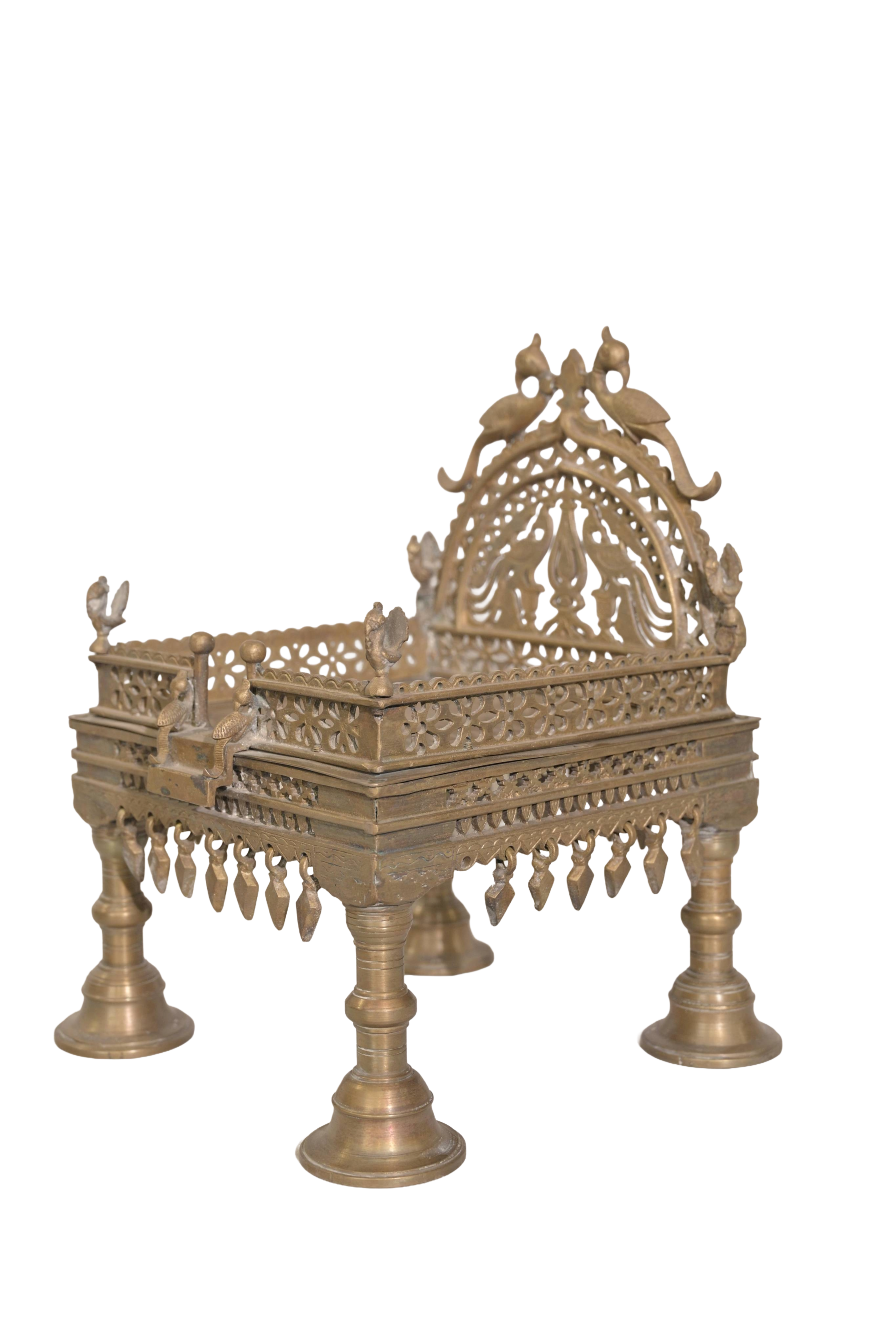 Royal Brass Peacock Pooja Chowki