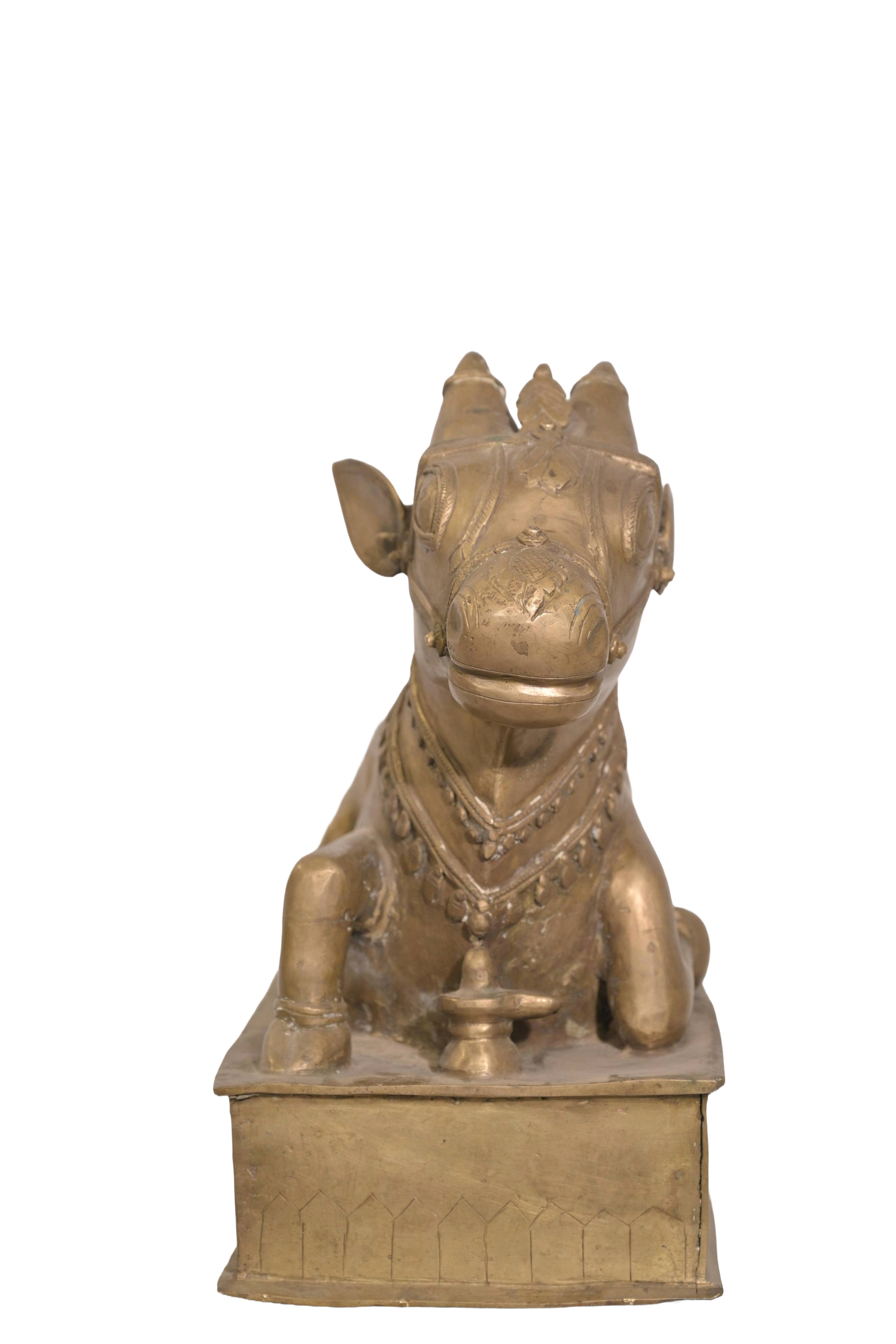 Heritage Brass Nandi Temple Sculpture