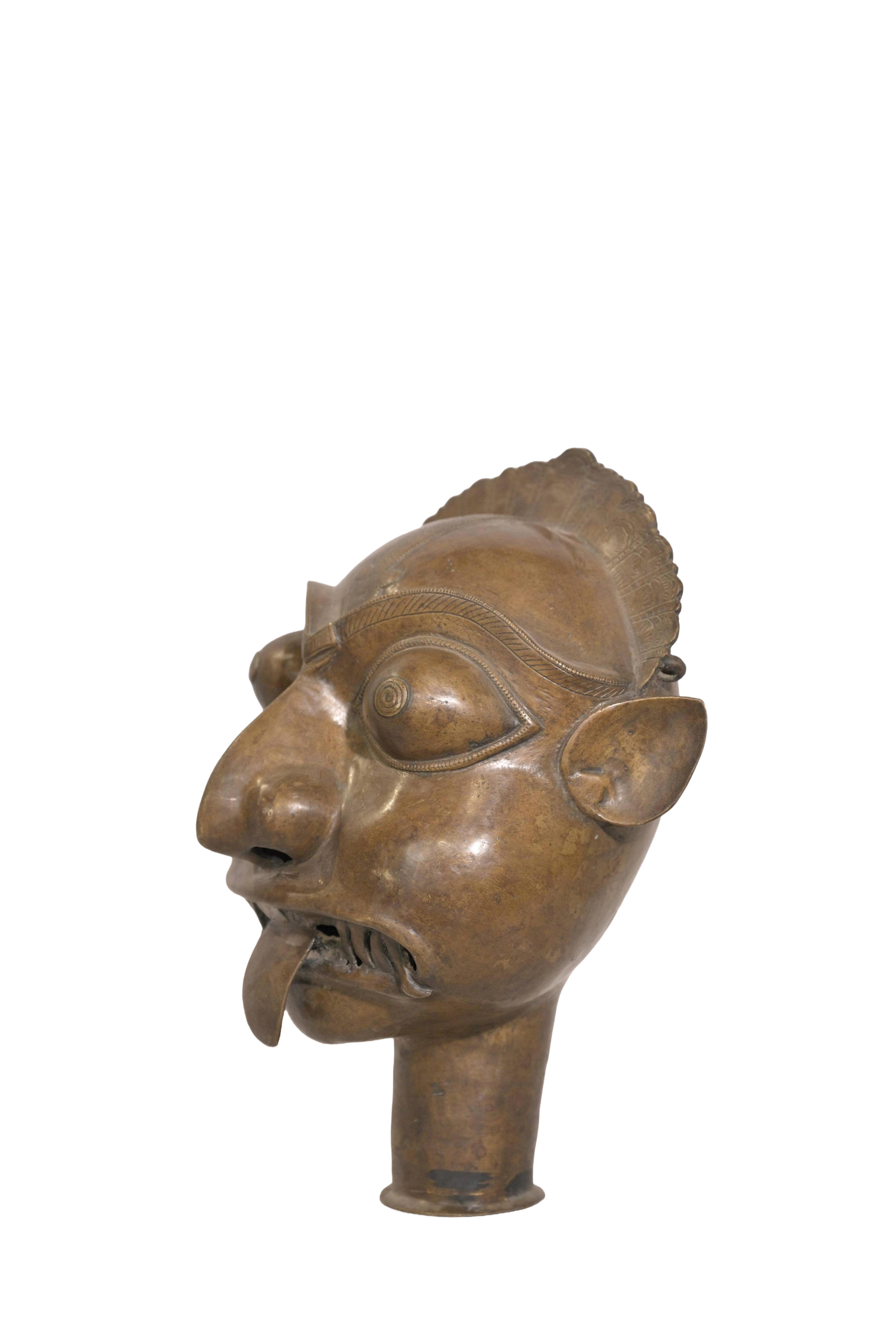 Antique Brass Bhairava Head Mask