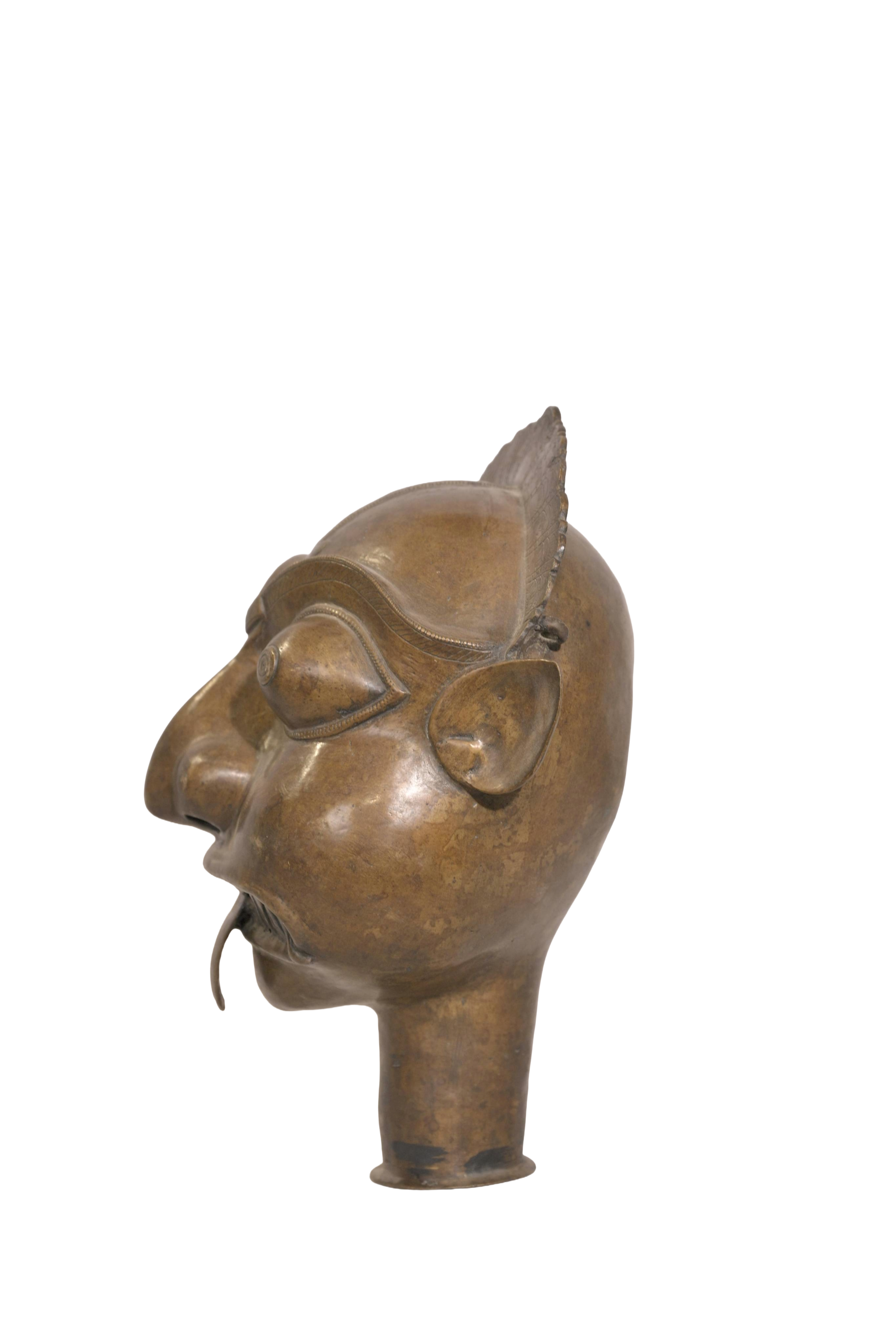 Antique Brass Bhairava Head Mask