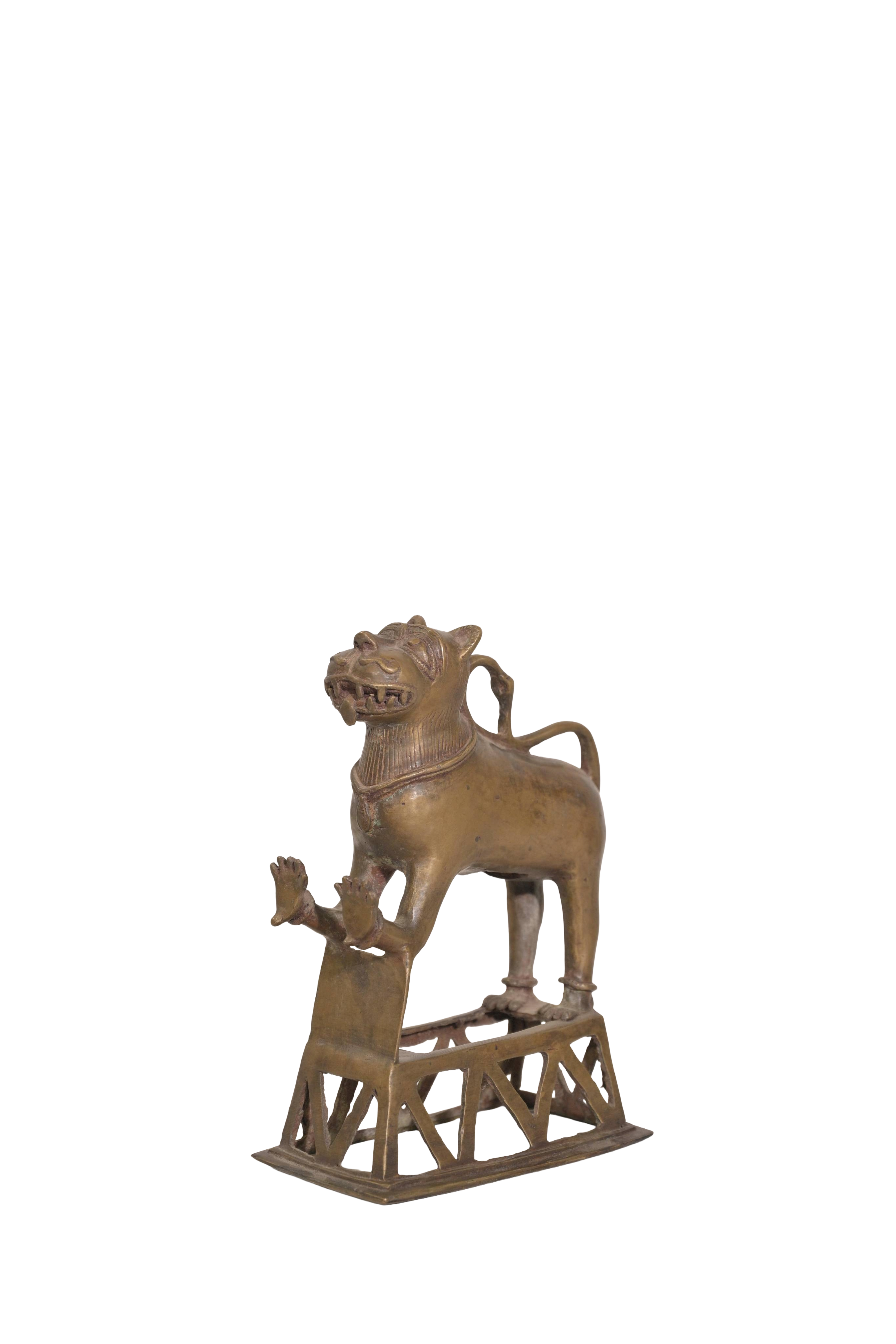 Temple Guardian Yali Brass Sculpture