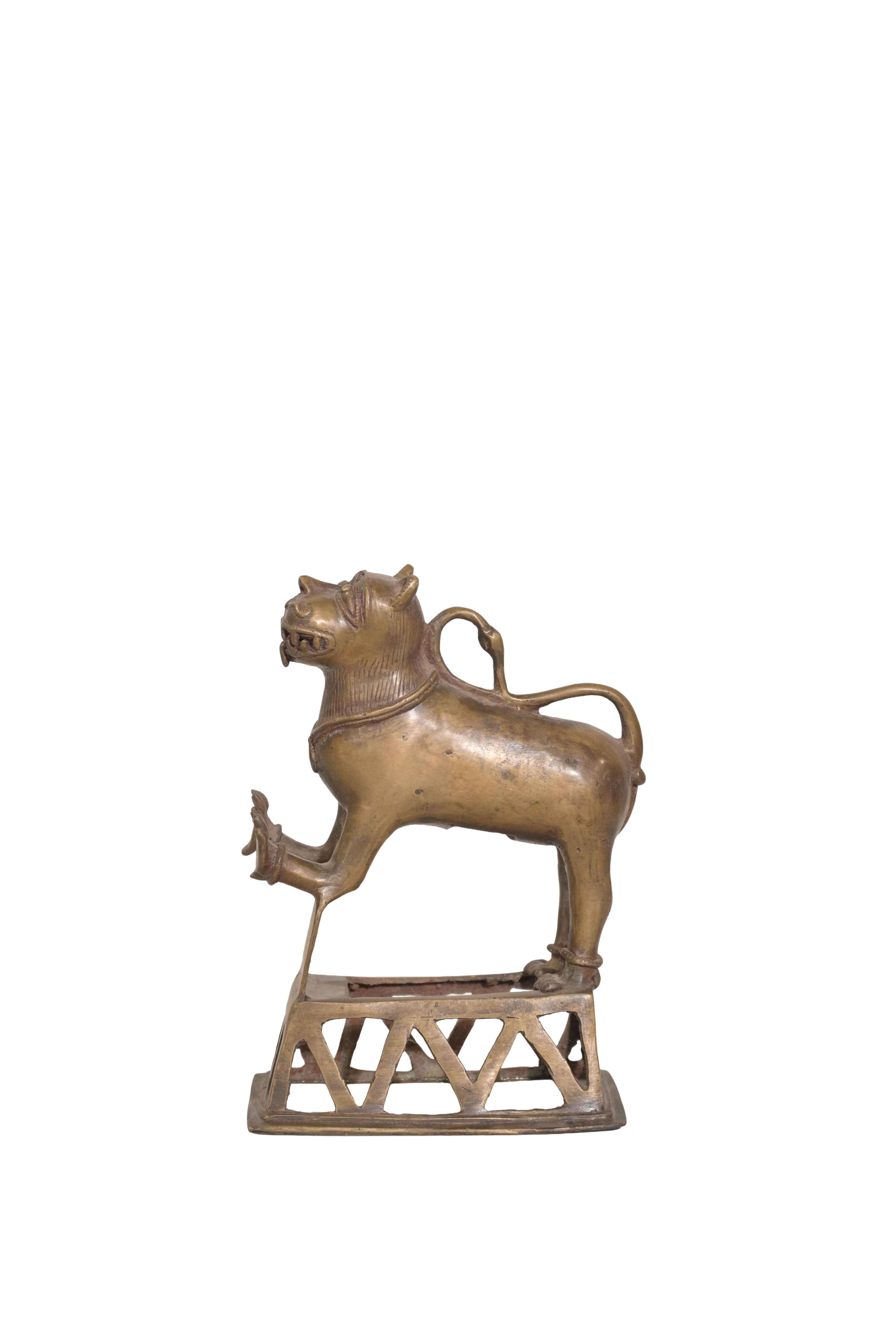 Temple Guardian Yali Brass Sculpture