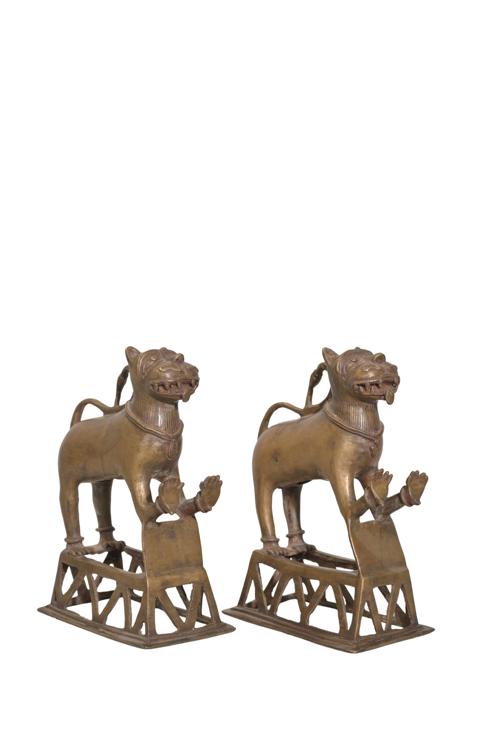 Temple Guardian Yali Brass Sculpture